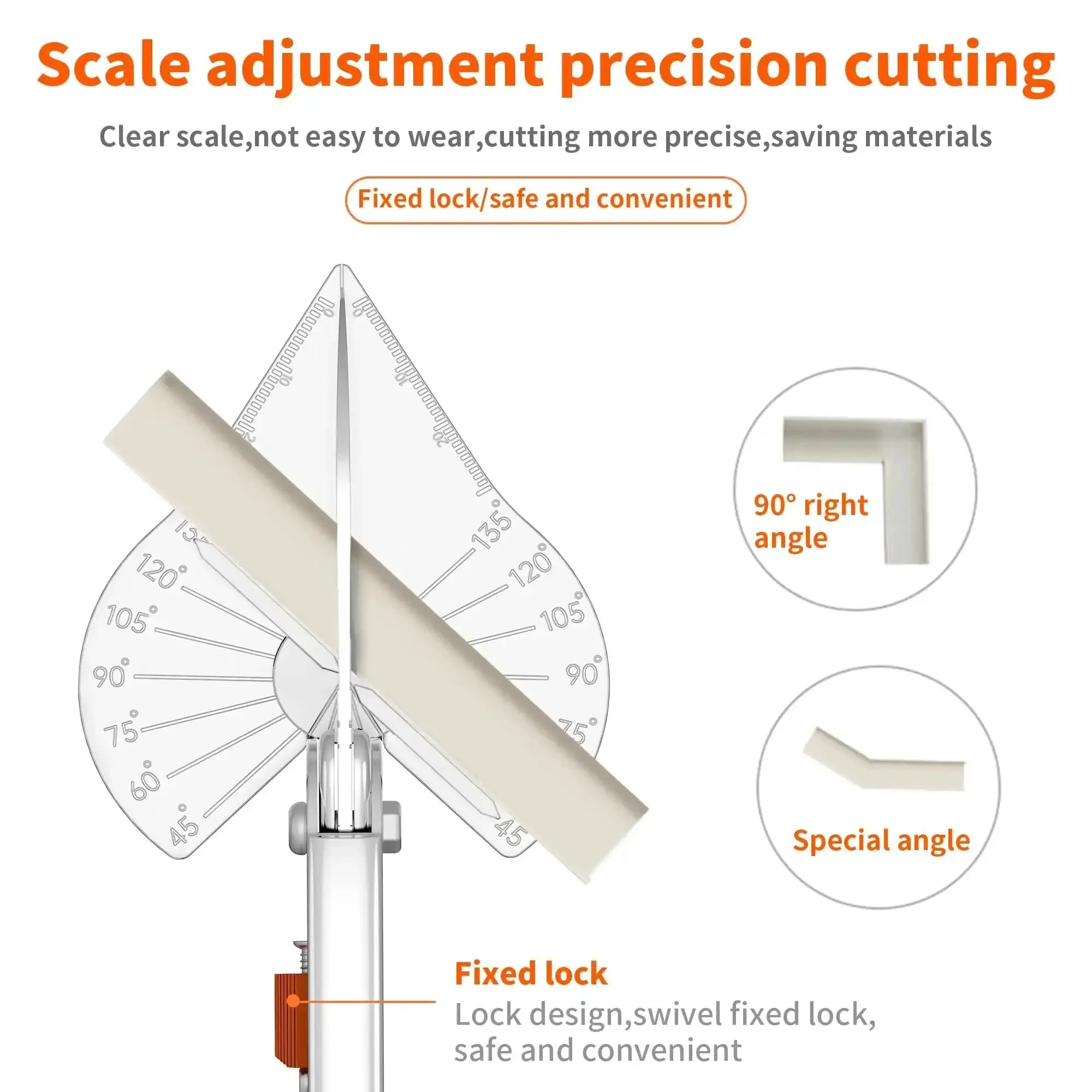 Adjustable Miter Shears For Trim And Molding, Smooth 45 To 135 Degree Cuts For Soft Wood PVC Plastic Rubber Leather, Easy To Use, Includes Replacement Blades, Hand Tool Designed For DIY Projects And Crafting Like A Pro - Image 5