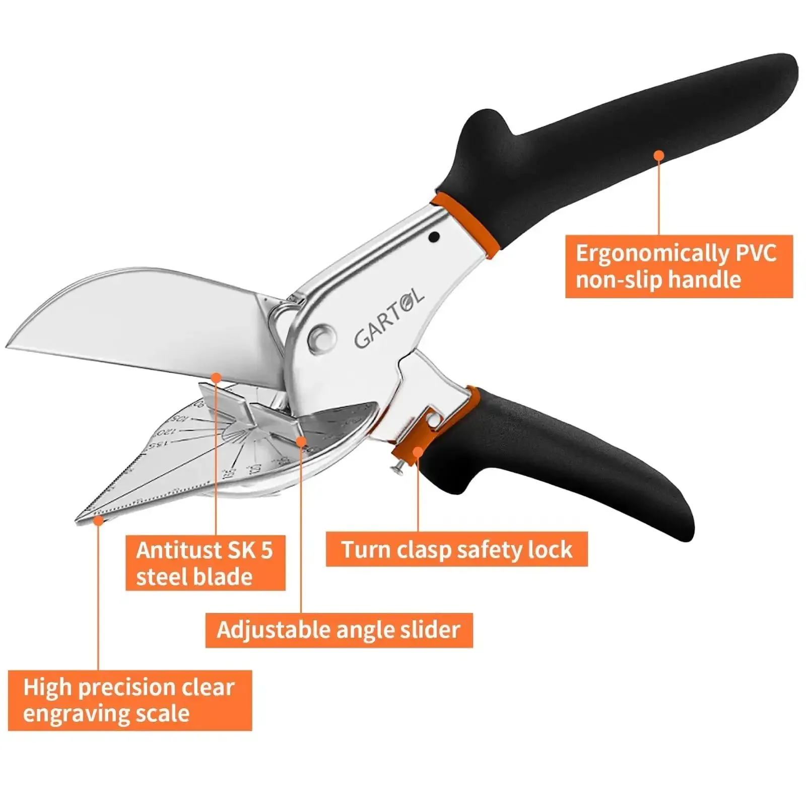 Adjustable Miter Shears For Trim And Molding, Smooth 45 To 135 Degree Cuts For Soft Wood PVC Plastic Rubber Leather, Easy To Use, Includes Replacement Blades, Hand Tool Designed For DIY Projects And Crafting Like A Pro - Image 6