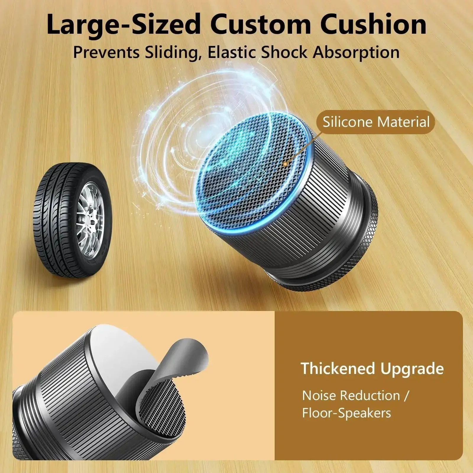 Adjustable Speaker Isolation Feet 4 Pack With Height Adjustable 0.9 to 1.5 Inch Vibration Damping Stands Non Slip Pads Heavy Duty 500 Lb Capacity For Subwoofers Turntables Home Audio And Furniture - Image 4