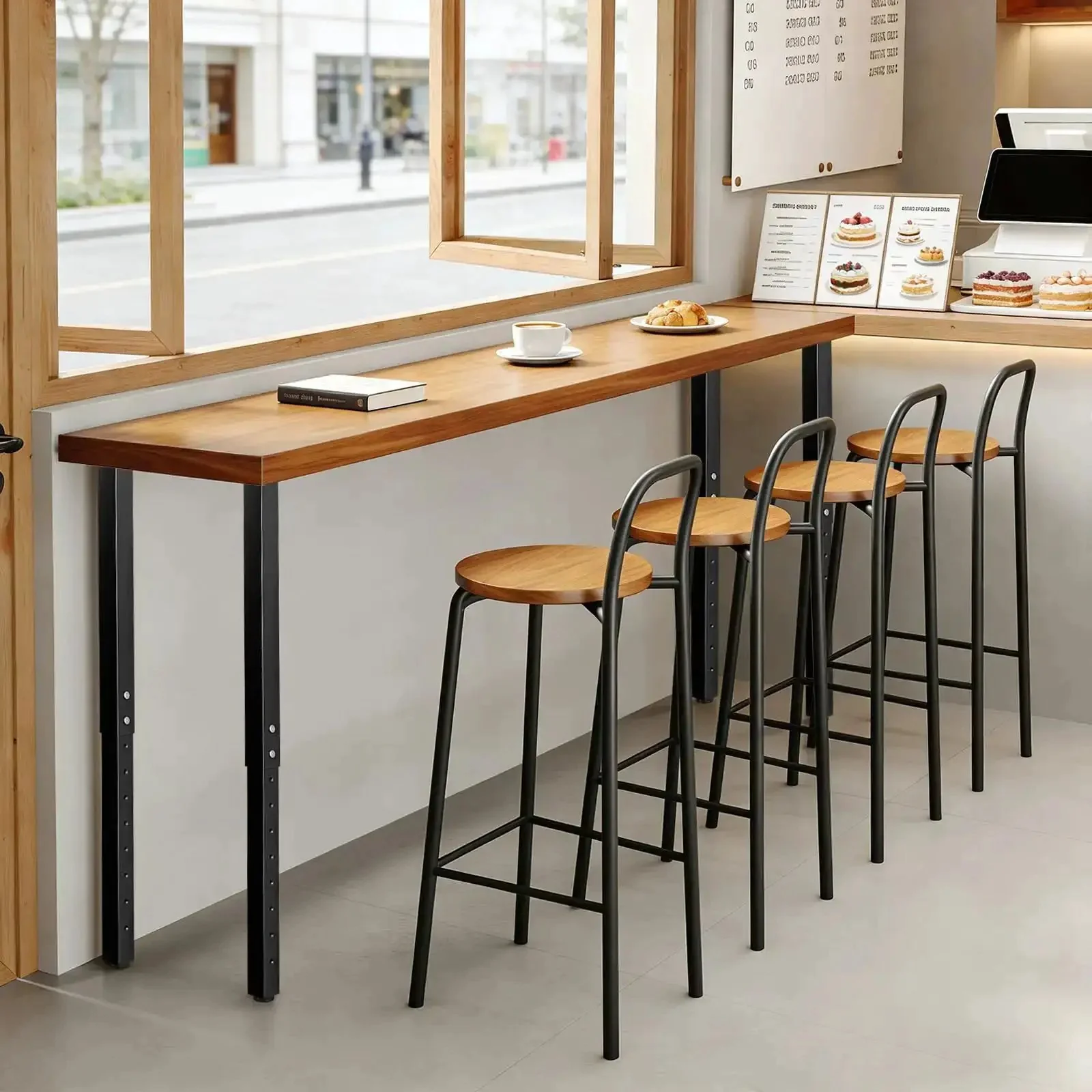 Adjustable Square Table Legs For DIY Desks And Home Office Tables 24 To 40 Inch Height 60 To 100 Cm Black Set Of 4 With Easy Mounting Plate Rock Solid Durable Steel Construction - Image 5