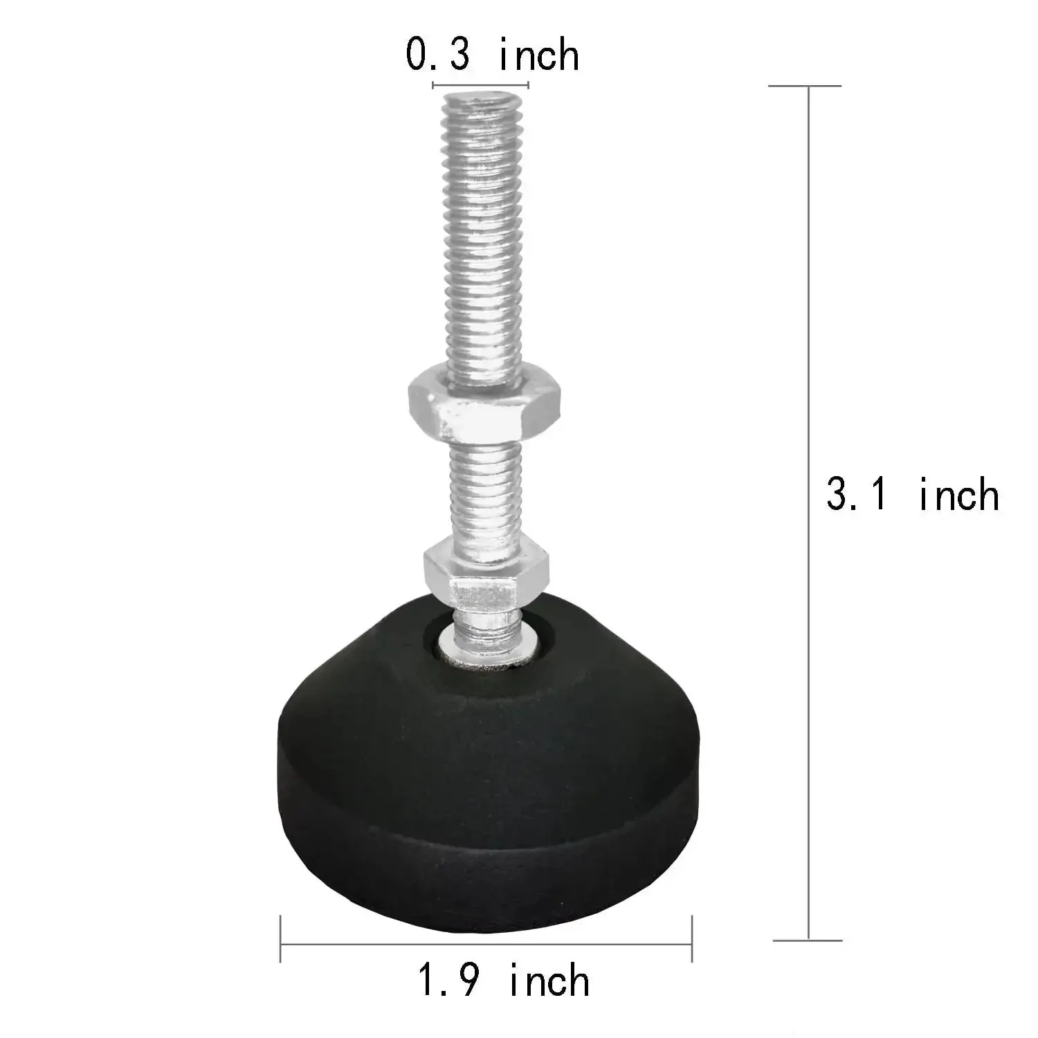 Adjustable Threaded Pole Leveling Feet For Furniture Glide 4 Pack M8x50mm And M8x1.25mm Threads With Easy Install No Fuss Height Adjustment Black Silver Tone Durable Floor Protectors - Image 8