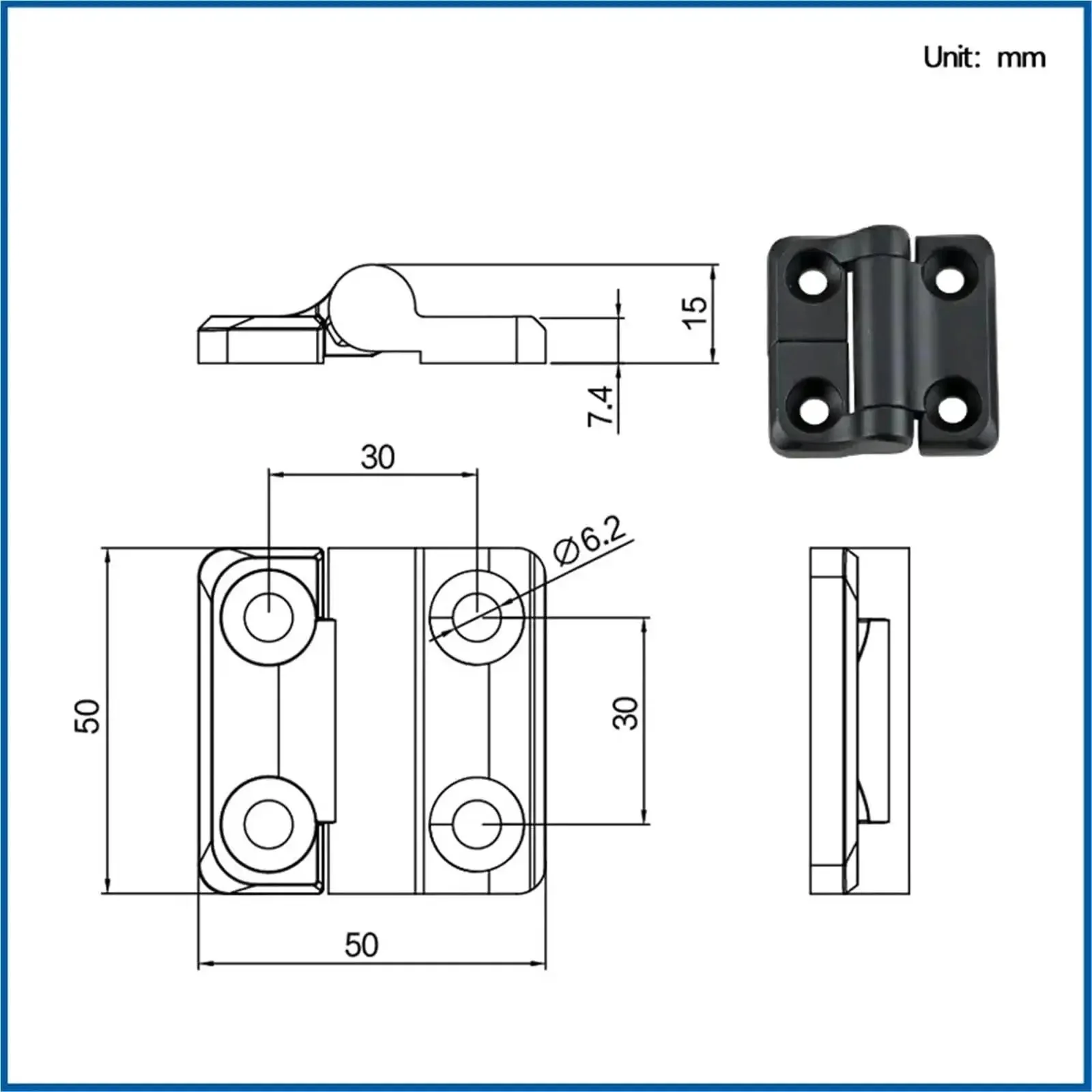 Adjustable Torque Hinge With Stop Function Zinc Alloy Black For Square Damping Hinges 2.3 Newton Meters, Durable One-Piece Build, Smooth Close, Easy Install, Go-To Choice For Cabinets, Cupboards, And Doors - Image 5