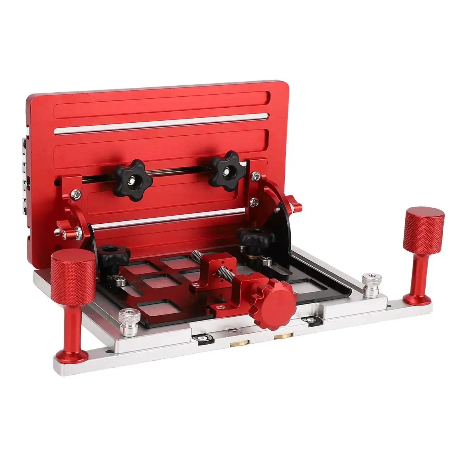 Adjustable Woodworking Backer Clamp For Table Saw Heavy Duty Aluminum Back Plate Holder Surface Clamp For Pro Grade Board Work Fits Various Board Sizes Easy Width Length And Position Adjustments