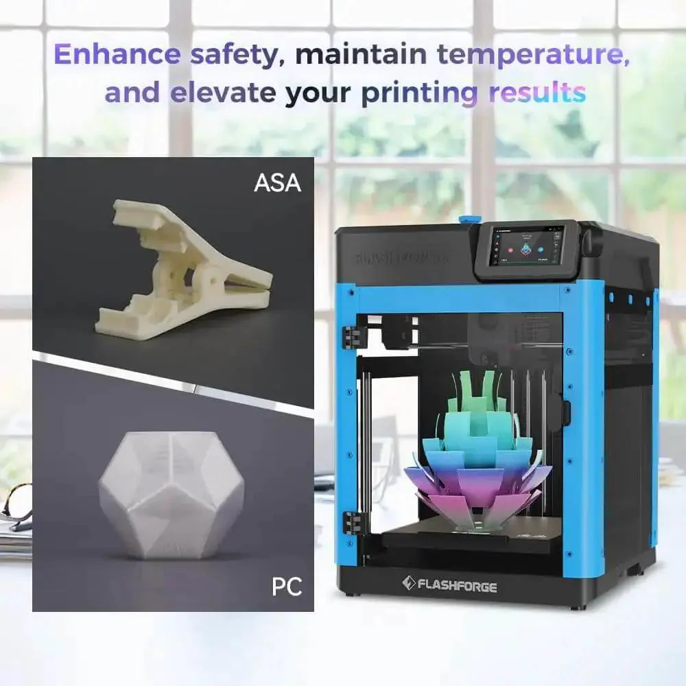 Adventurer 5M 3D Printer Enclosure Kit For AD5M DIY Safe And Quiet Cover With Custom Exterior Panels Includes Front Door Top And Side Plates Drag Chain Clip Tools And Supports High Temp Filaments Like ABS ASA PC - Image 3