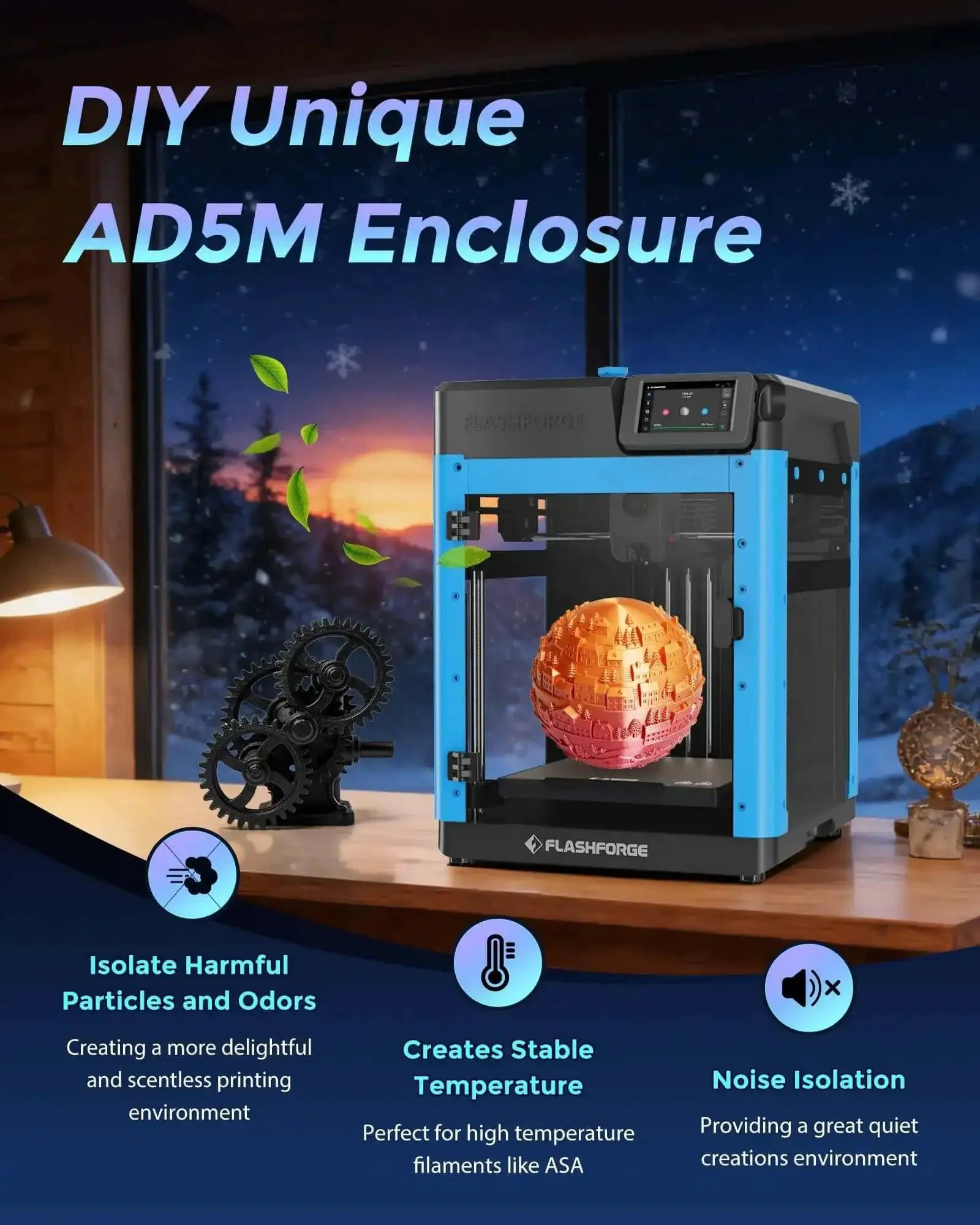 Adventurer 5M 3D Printer With Auto Leveling, Core XY Drive, 600mm/s Max Speed, 280C Direct Extruder, 3S Quick Swap Nozzle, Dual Sided PEI Build Plate, DIY Enclosure, Great For Kids And Beginners, Reliable First Layers - Image 8