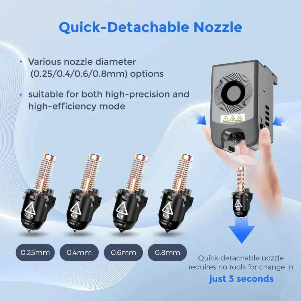 Adventurer 5M Series 3D Printer Nozzle Assembly With 3S Quick-Detachable Nozzle, 280C Max Temp, High Flow 32 Mm3/S For Faster Prints, Plug-N-Play With Adventurer 5M And 5M Pro, 0.4mm Tip - Image 2