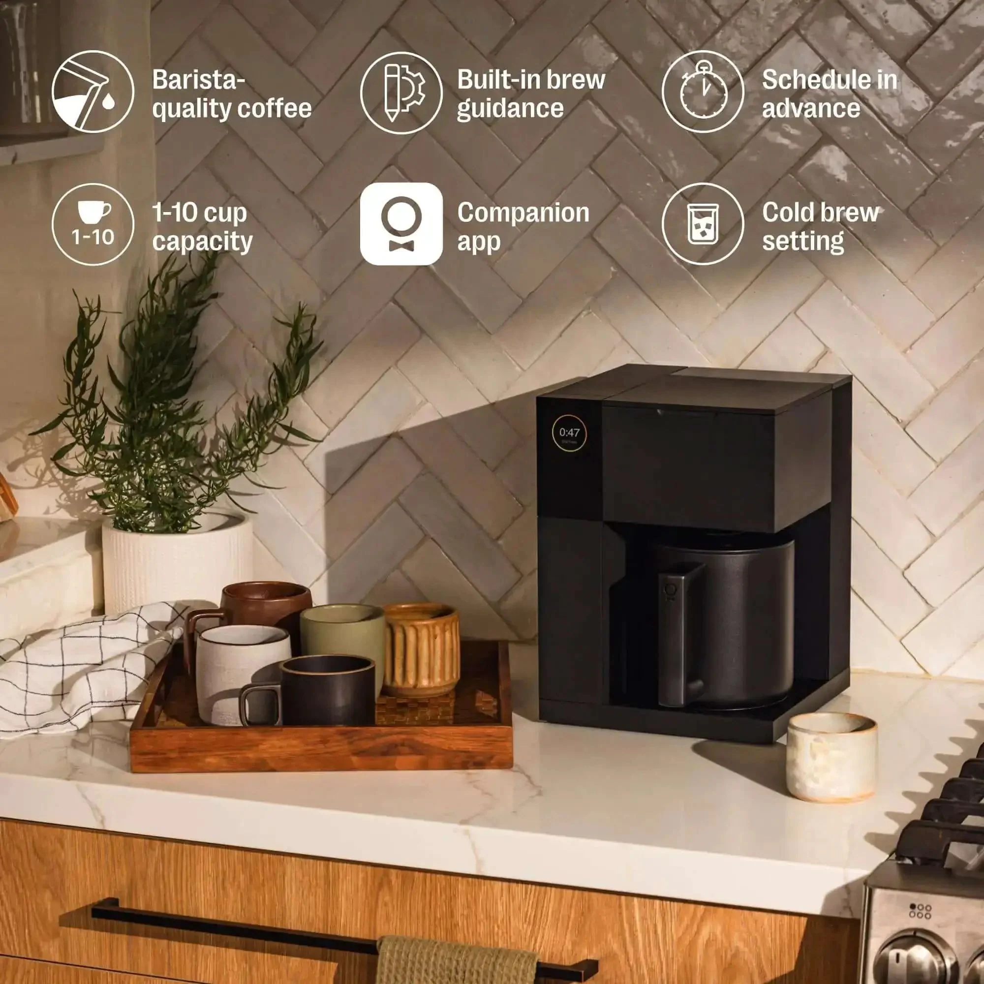 Aiden Precision Coffee Maker With Thermal Carafe 10 Cup Programmable Drip Coffee Machine For Single Serve And Batch Brew Adjustable Brew Strength Removable Water Tank Matte Black - Image 9