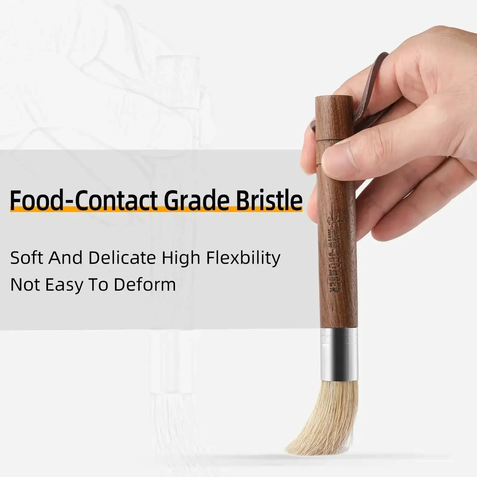 Air Blower And Cleaning Brush Kit For Espresso Machines And Coffee Grinders, All In One Dust Duster With Walnut Wood Handle Brush And Silicone Nozzle, Your Go To For Espresso, Camera, Keyboard And Coffee Powder Cleaning CS7088 OS - Image 3