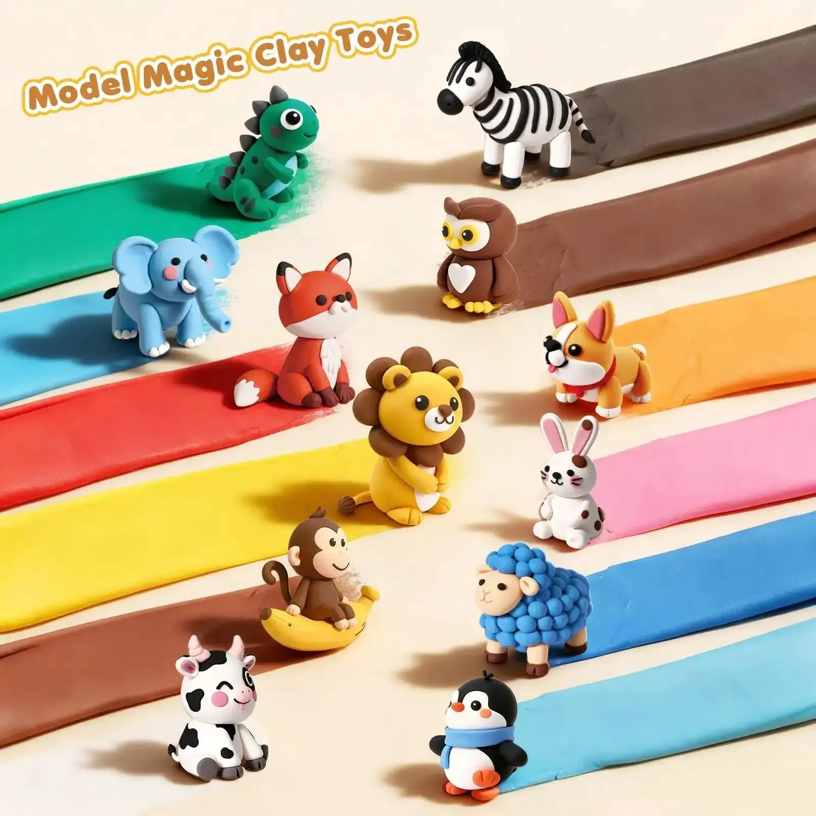 Air Dry Clay Kit For Kids With 12 Animal Crafts Colorful Modeling Clay And Sculpting Tools Step By Step Tutorials Safe Nonstick Diy Art Set Kid Friendly Fun Easy To Use Perfect Gift For Ages Three To Twelve Boys And Girls - Image 6