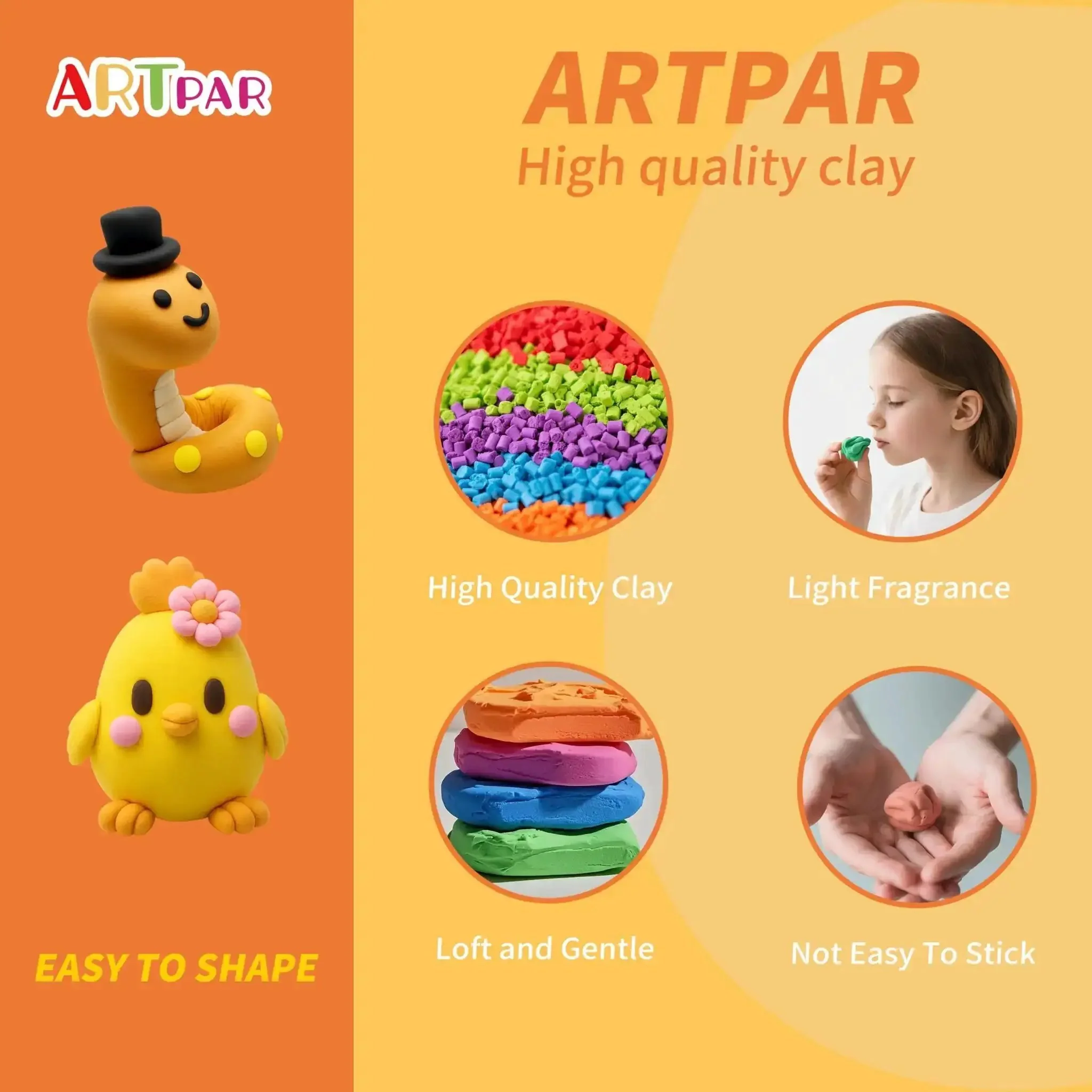 Air Dry Clay Kit For Kids With 12 Animal Sculpting Molds And 4 Vibrant Colors, Ultra Light Soft Modeling Clay, Tools And Step By Step Tutorials, Safe Nonstick DIY Art Crafts Set For Boys And Girls, Totally Fun And Kid Friendly - Image 3