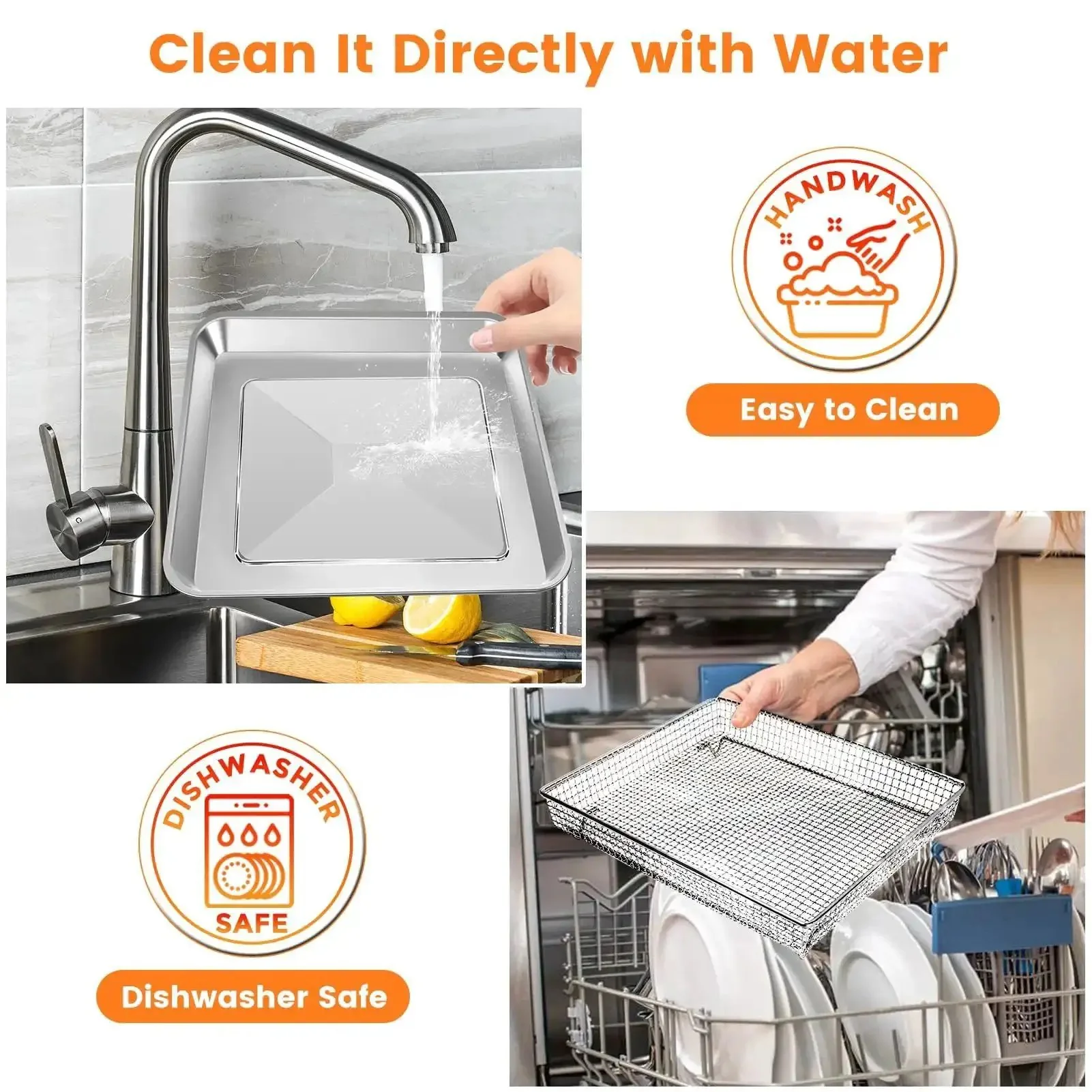 Air Fryer Tray Replacement For TOA-60 TOA-65 TOA-70 Convection Oven, 12.4 X 11 Inch Nonstick Stainless Mesh Basket Wire Rack, Dishwasher Safe, Easy Clean, Premium Accessory For Even Crispy Fries And Roasts - Image 5