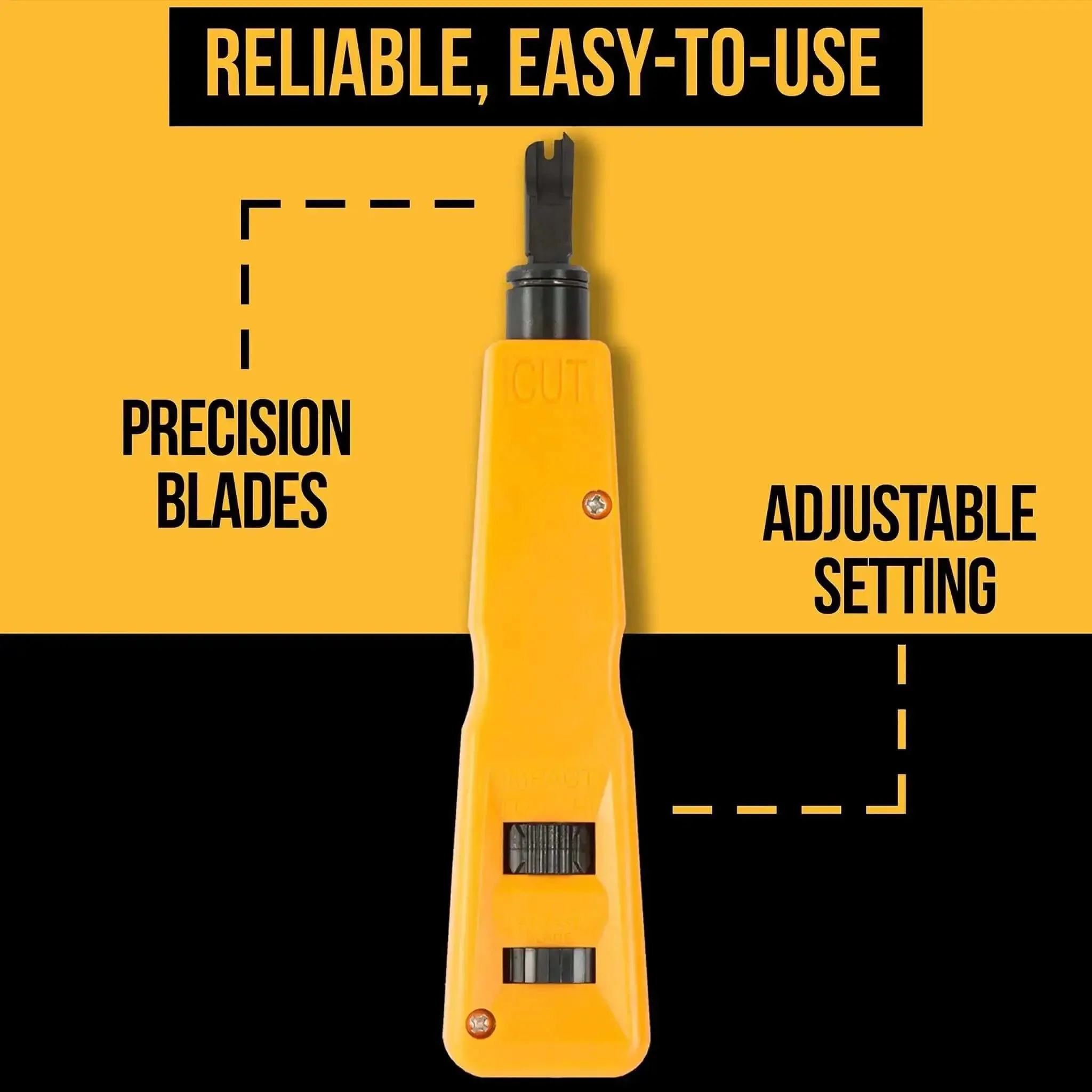 All-In-One 15-In-1 Network Tool Kit For Ethernet Cabling Pro Grade RJ45 Crimp Tool Cat5 Cat6 Tester Wire Stripper Cutter Twisting Tool Punch Down Tool Screwdriver Knife In A Lightweight Portable Case - Image 6