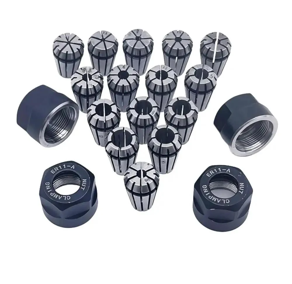 All In One 19 Piece ER11 Precision Spring Collet Set With 1mm Through 7mm And One Eighth And One Quarter Inch Sizes, ER11A Clamping Nuts, M14 Thread, Your Go To CNC Workholding Engraving Milling Lathe Chuck Tool Kit - Image 7