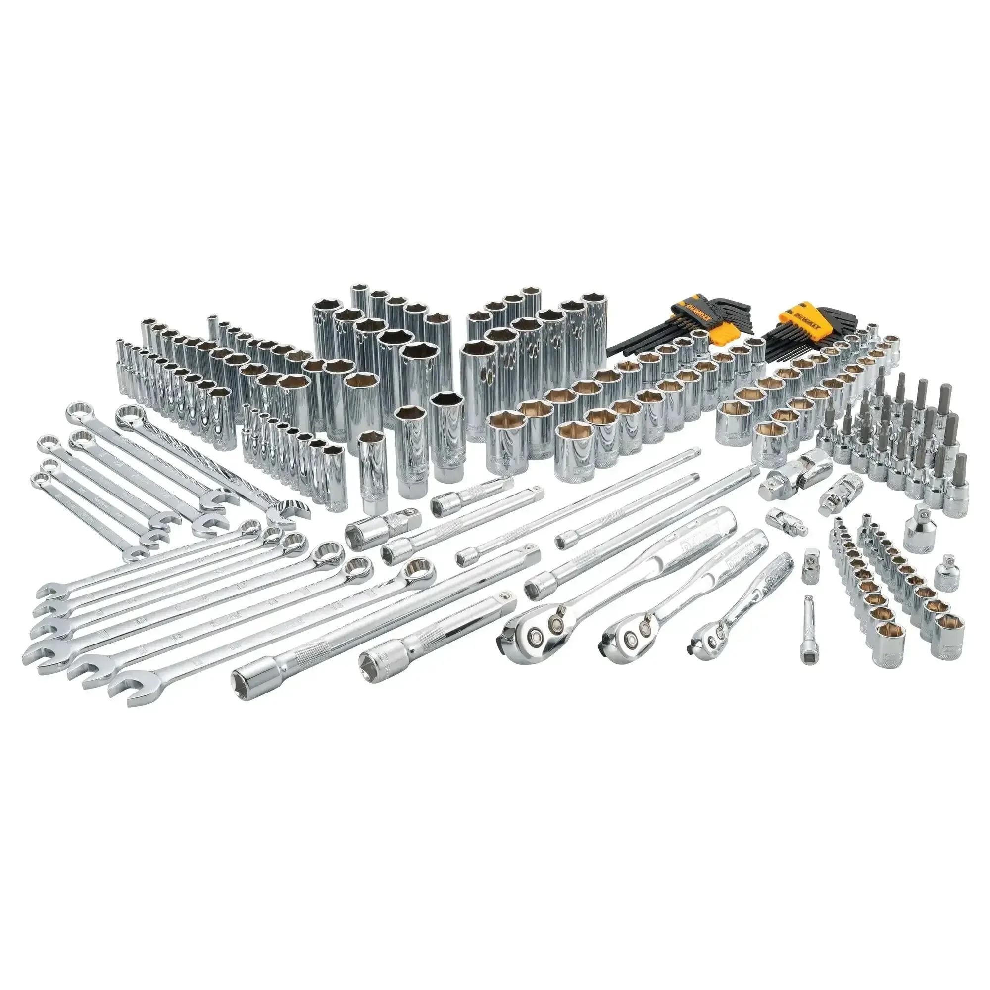 All In One 204 Piece Mechanics Tool Set With Quarter Inch, Three Eighths Inch, And Half Inch Drives, Deep And Shallow Sockets, Metric And SAE, Hex And Torx Bits, Spark Plugs, Wrenches, Garage Ready Molded Case, 72 Tooth Ratchet - Image 4
