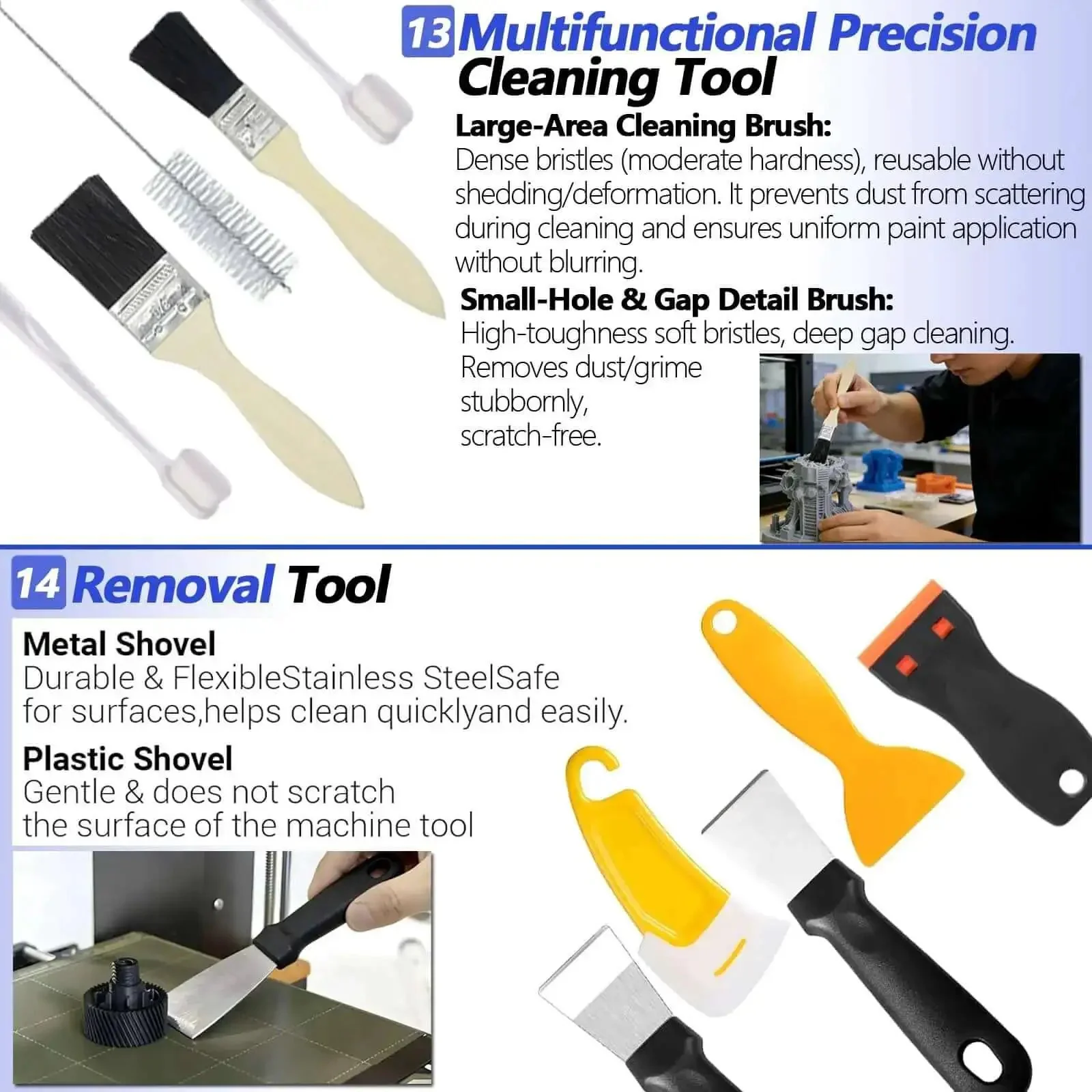 All In One 262 PC 3D Printer Tool Set With Tool Bag For Removal Trimming Finishing Sanding Cleaning And Scraping Pro Grade Nozzle Cleaning Kit Plus Mini Electric Grinder For Full Process Modeling - Image 4