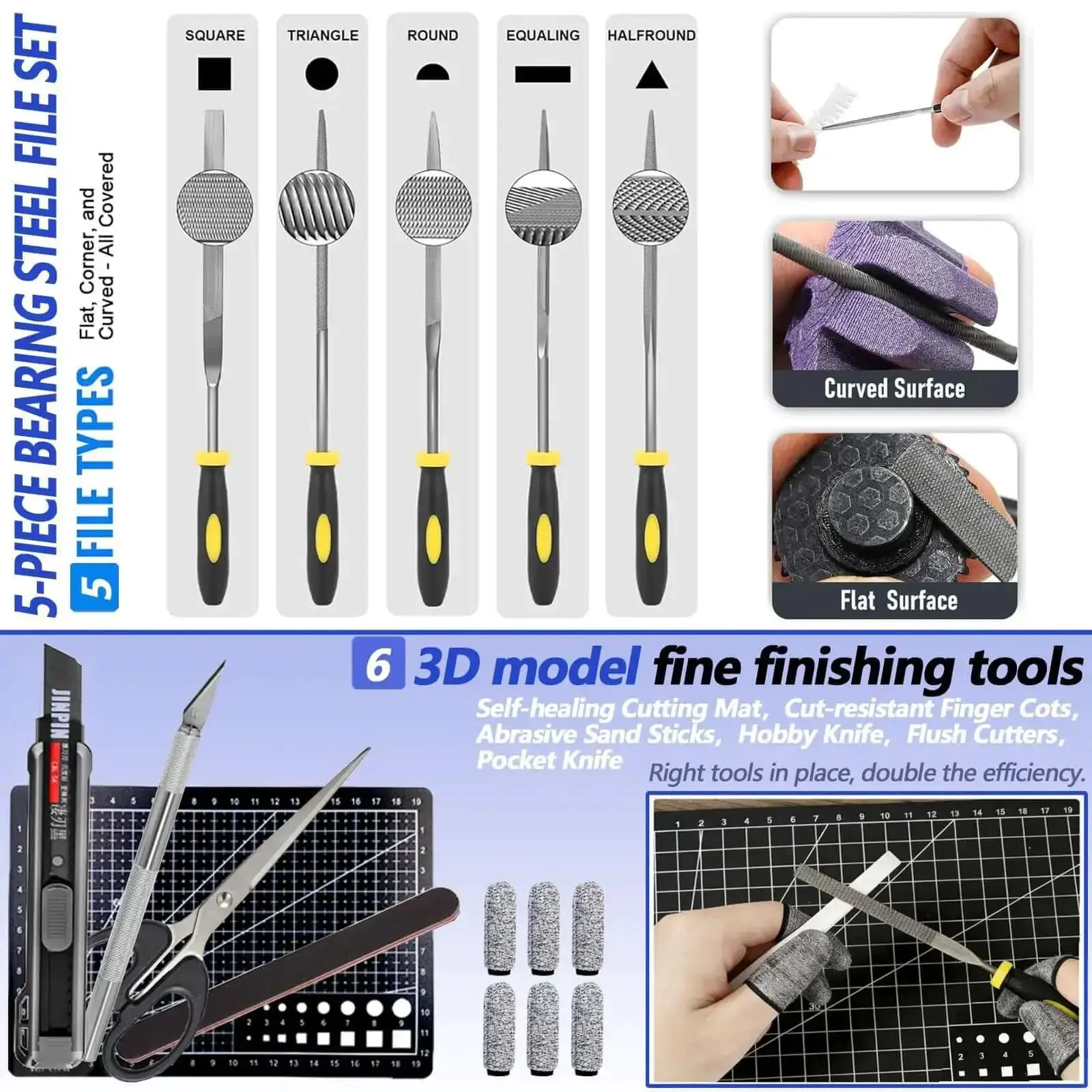 All In One 262 PC 3D Printer Tool Set With Tool Bag For Removal Trimming Finishing Sanding Cleaning And Scraping Pro Grade Nozzle Cleaning Kit Plus Mini Electric Grinder For Full Process Modeling - Image 7