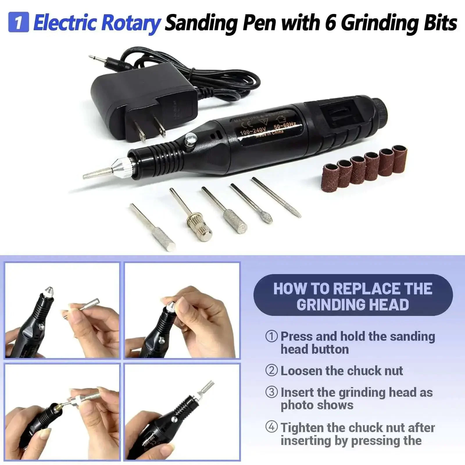 All In One 262 PC 3D Printer Tool Set With Tool Bag For Removal Trimming Finishing Sanding Cleaning And Scraping Pro Grade Nozzle Cleaning Kit Plus Mini Electric Grinder For Full Process Modeling - Image 9