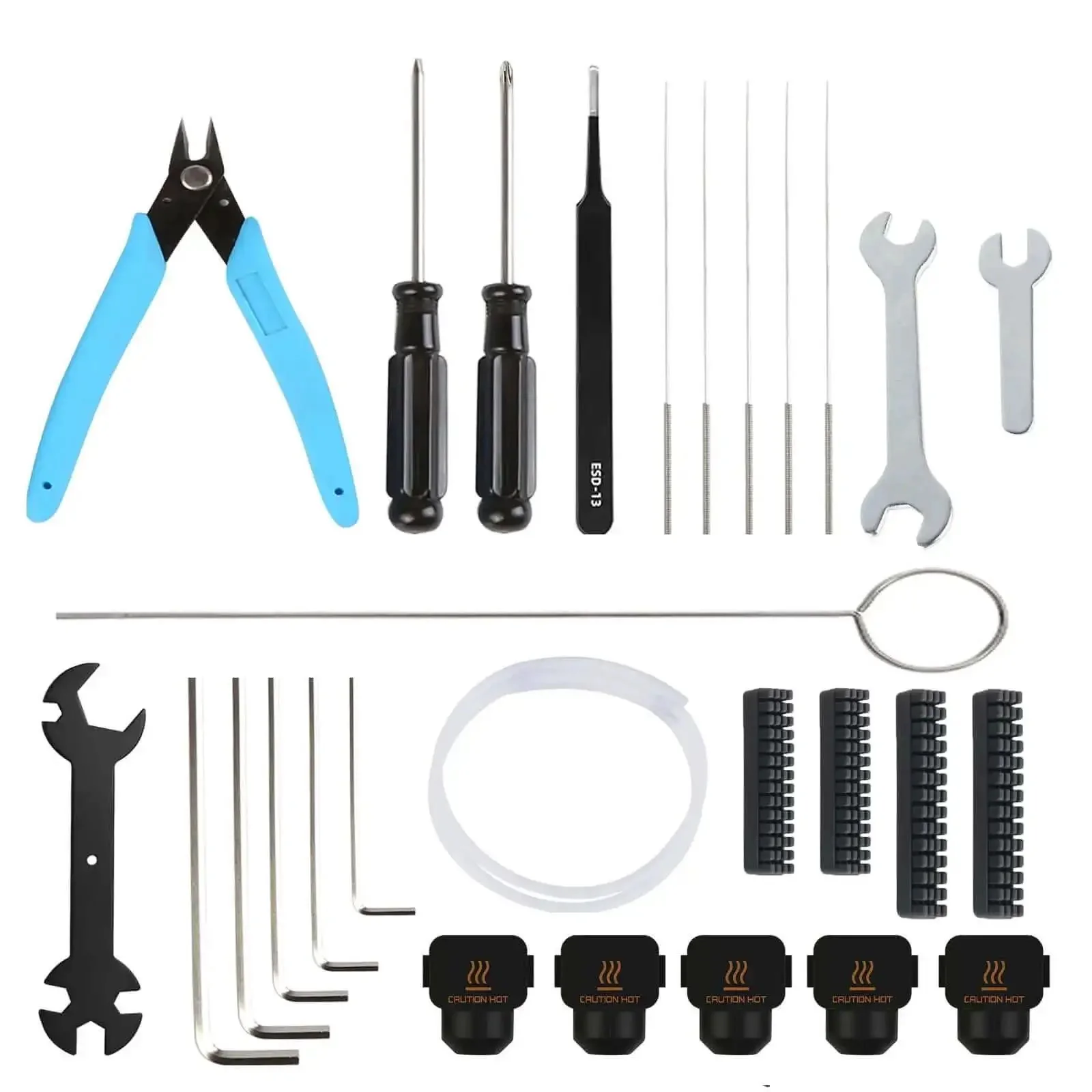 All In One 3D Printer Tool Kit For A1 And A1 Mini Pro Grade Maintenance Set With Clog Poke Silicone Socks PTFE Tube Wrenches Screwdrivers Tweezers Pliers Nozzle Wipers And Extra Cleaning Tools