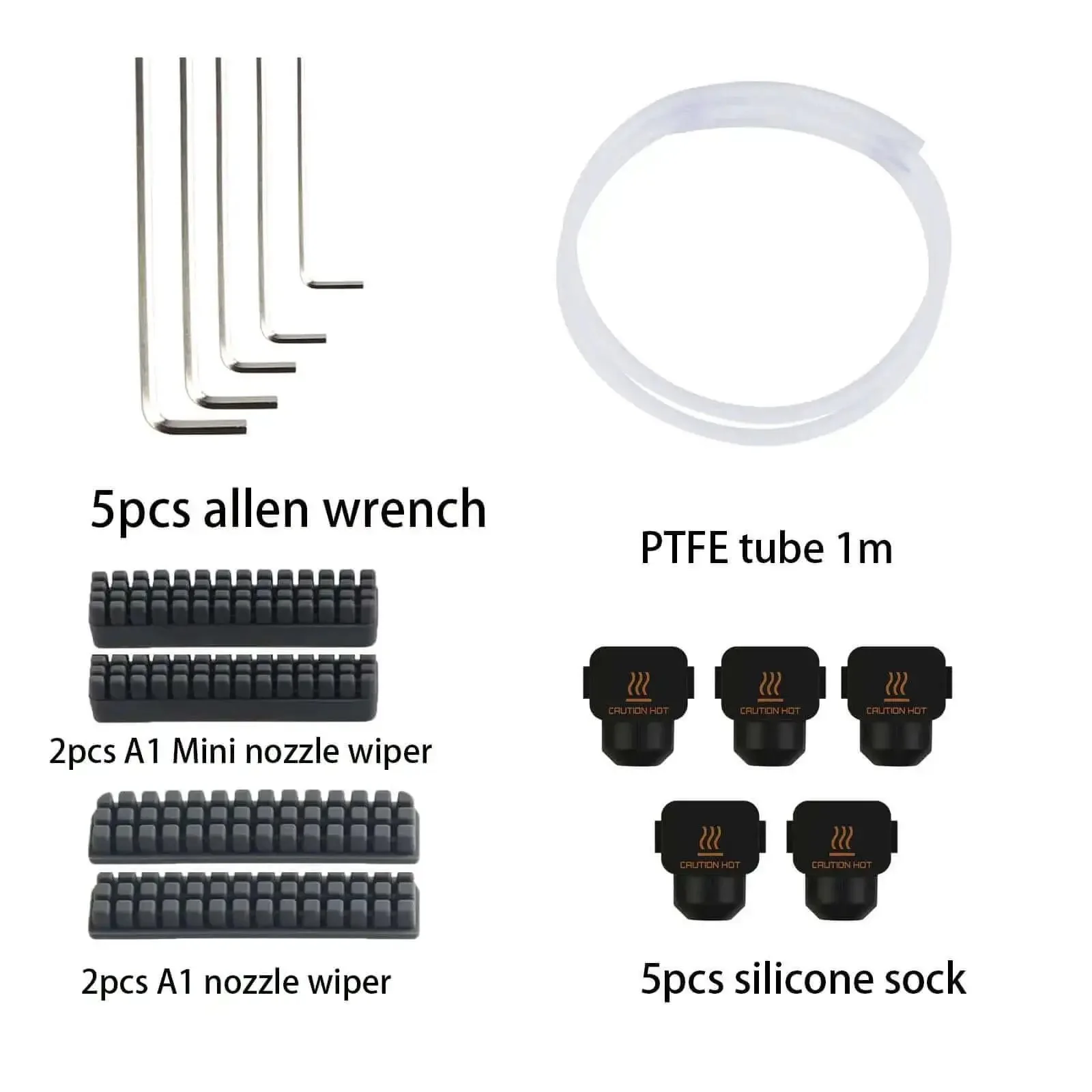 All In One 3D Printer Tool Kit For A1 And A1 Mini Pro Grade Maintenance Set With Clog Poke Silicone Socks PTFE Tube Wrenches Screwdrivers Tweezers Pliers Nozzle Wipers And Extra Cleaning Tools - Image 7