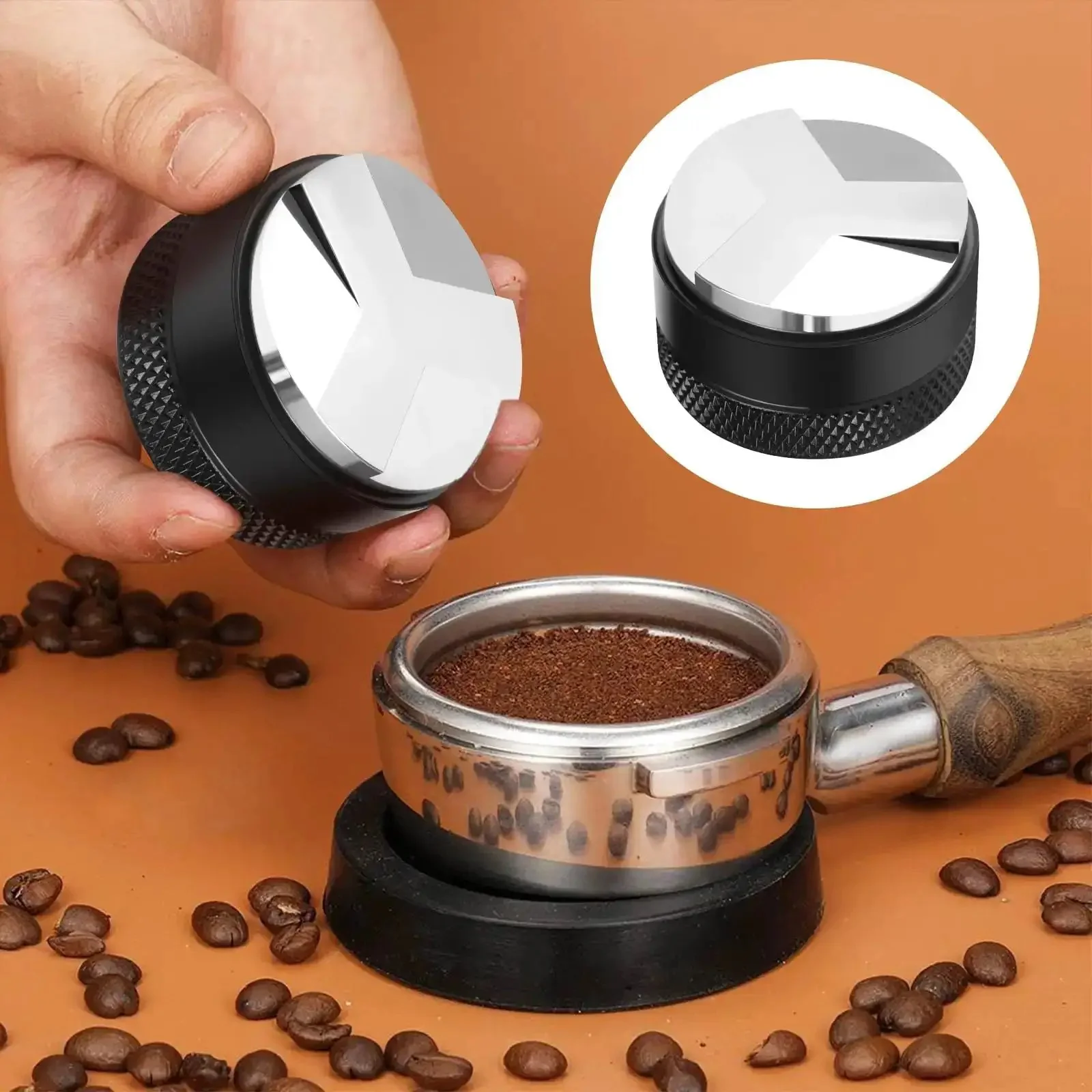 All In One 7 Piece Espresso Accessories Kit For Home Baristas Includes 54mm Espresso Tamper WDT Needle Stirrer Wood Tamping Station Dosing Funnel Brush Puck Screen And Distributor For Perfect Clean Shots Every Time - Image 2