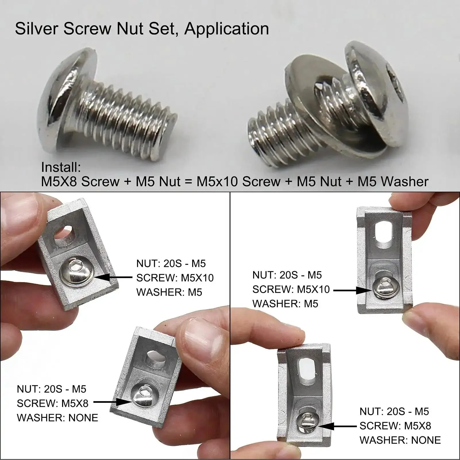All In One Aluminum Extrusion Hardware Kit With 200Pcs M5 T Slot Nuts Bolts And Screws For 20x20 2020 2040 Profiles In A Clear Organizer Case Includes One Handy Wrench And Organized Storage For Easy Assembly - Image 5