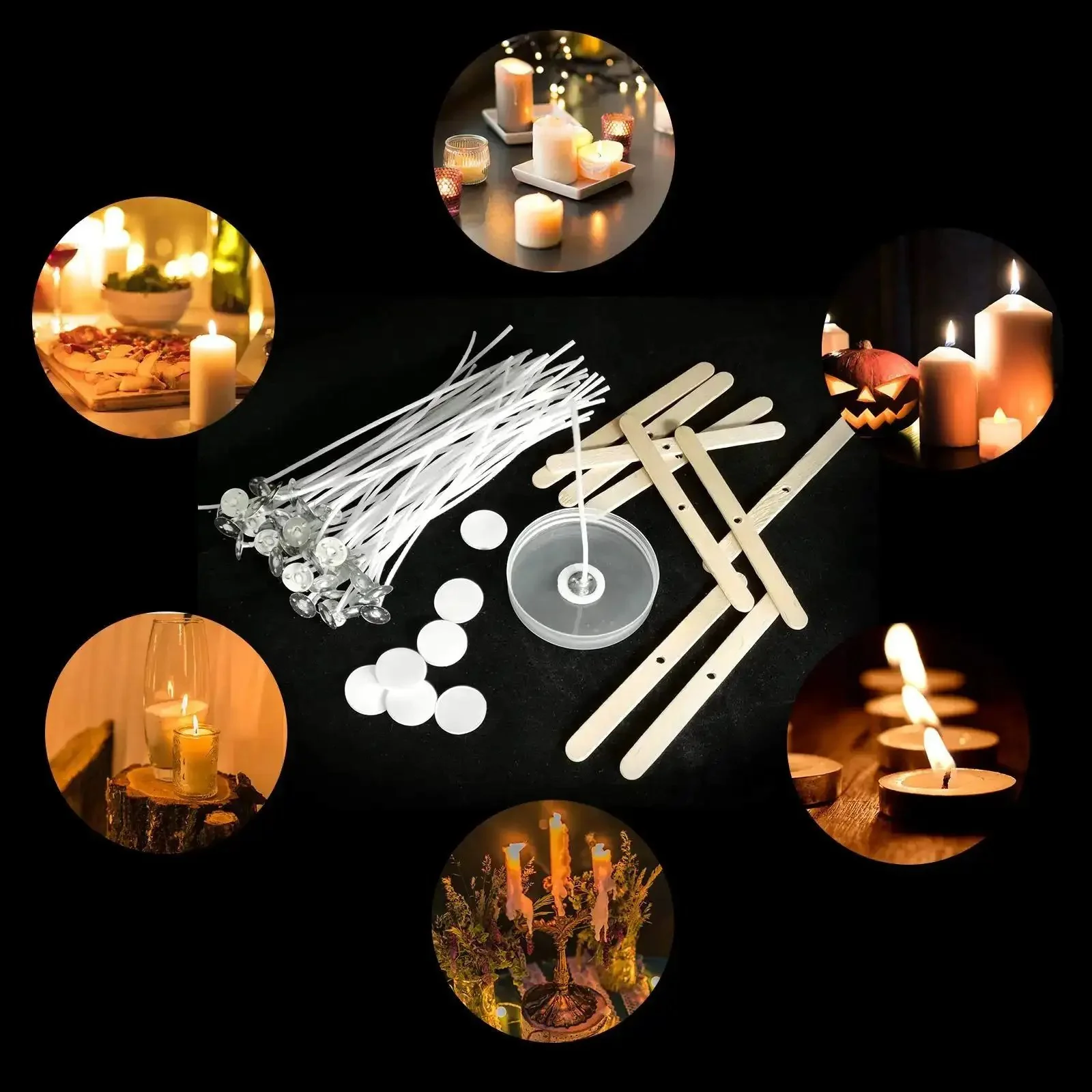All In One Candle Making Kit With 100 Six Inch Cotton Wicks 30 Sticker Sets And 10 Centering Tools For Soy And Beeswax Jar Candles DIY Starter Kit For A Clean Eco Friendly Burn - Image 3