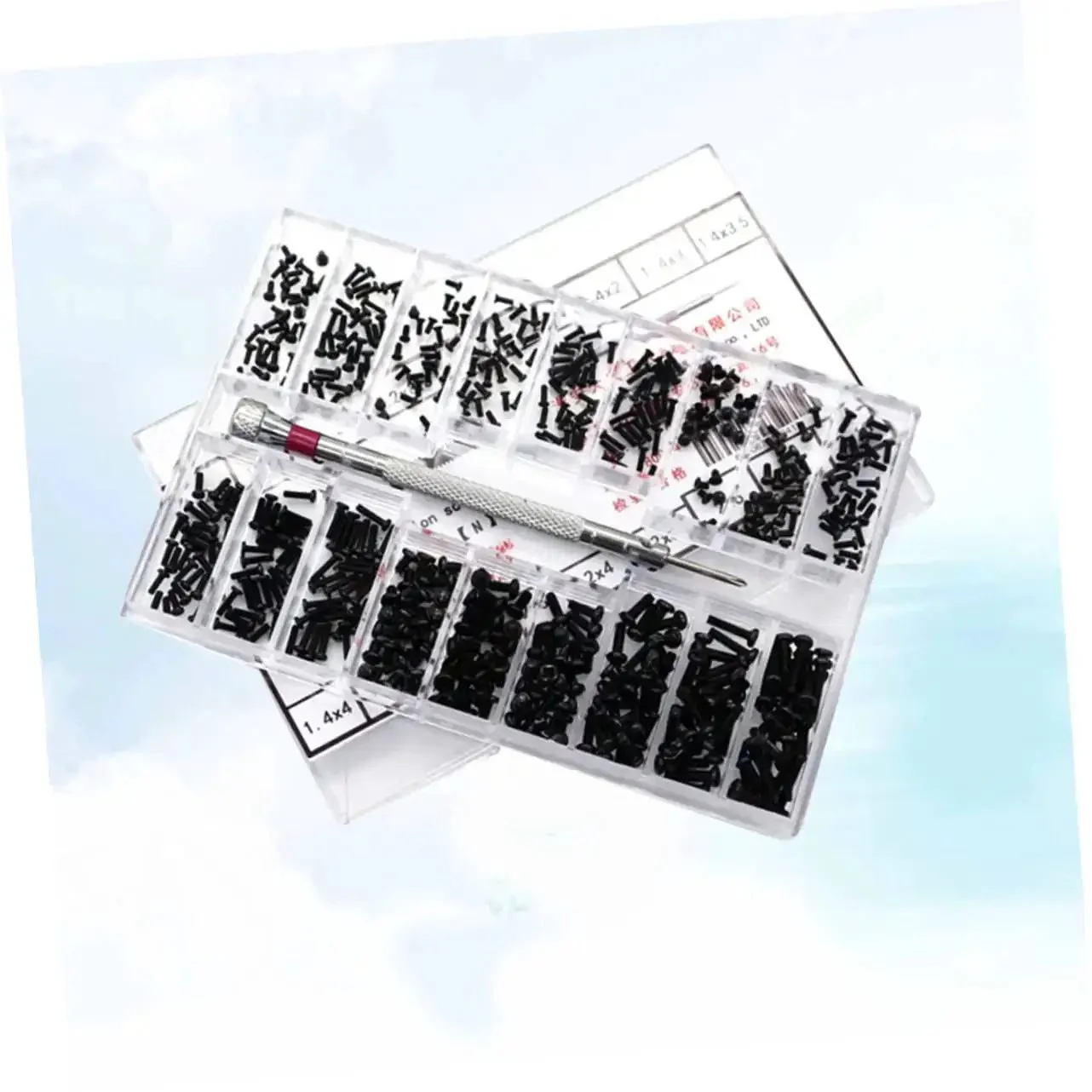 All In One Countersunk Screw Set Kit With Flat Head Screws 18 Sizes For Glasses Watches And DIY Projects In An Organized Case For Easy Access And Quick Fixes - Image 5