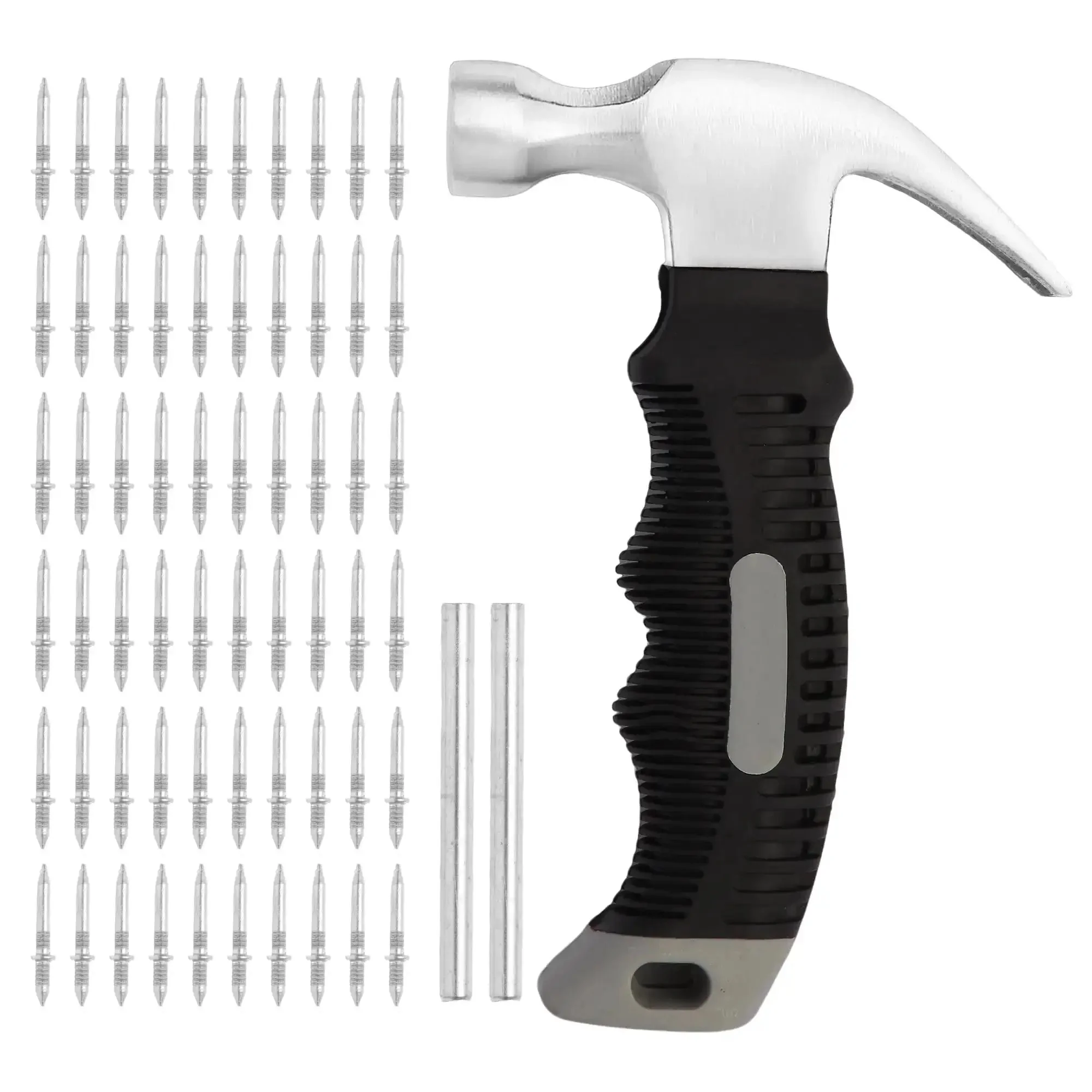 All In One DIY Baseboard Nail Kit With 200 Double Head Skirting Nails, Mini Claw Hammer And Four Tools For Invisible, Seamless Solid Wood Trim Install