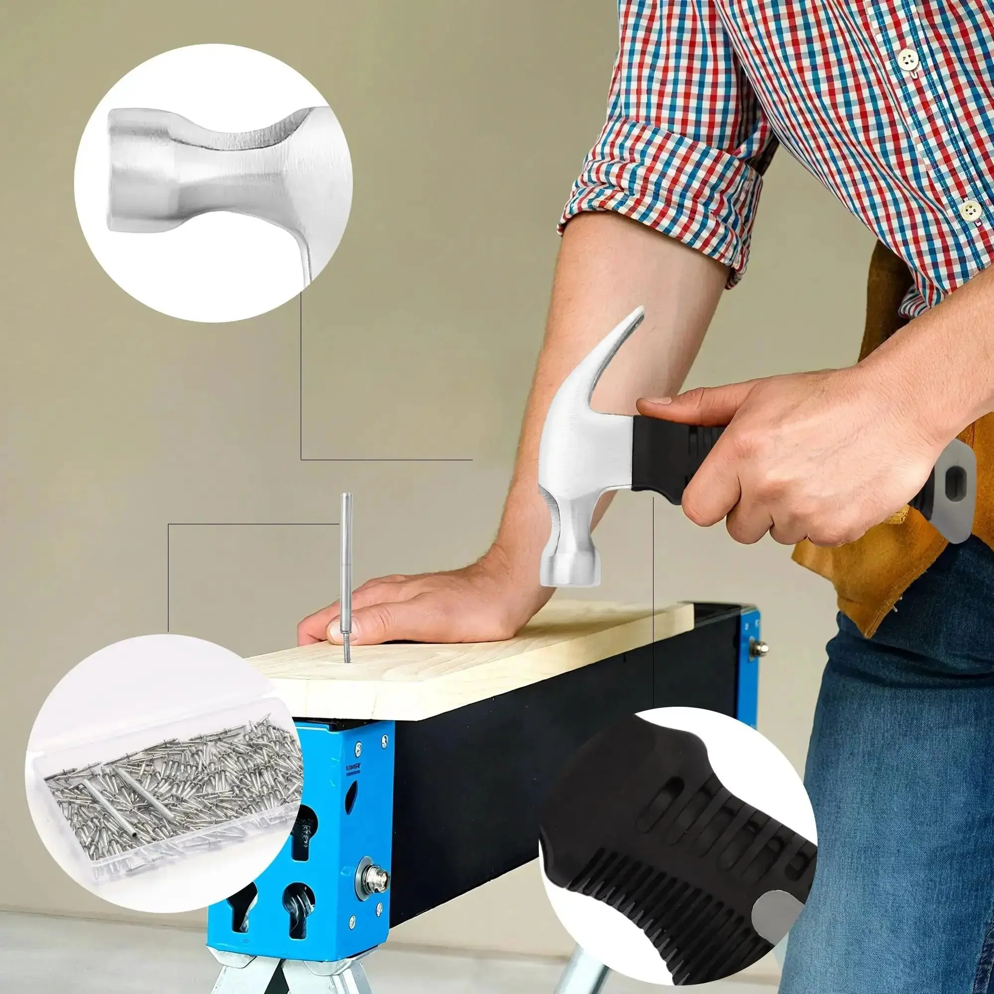 All In One DIY Baseboard Nail Kit With 200 Double Head Skirting Nails, Mini Claw Hammer And Four Tools For Invisible, Seamless Solid Wood Trim Install - Image 5