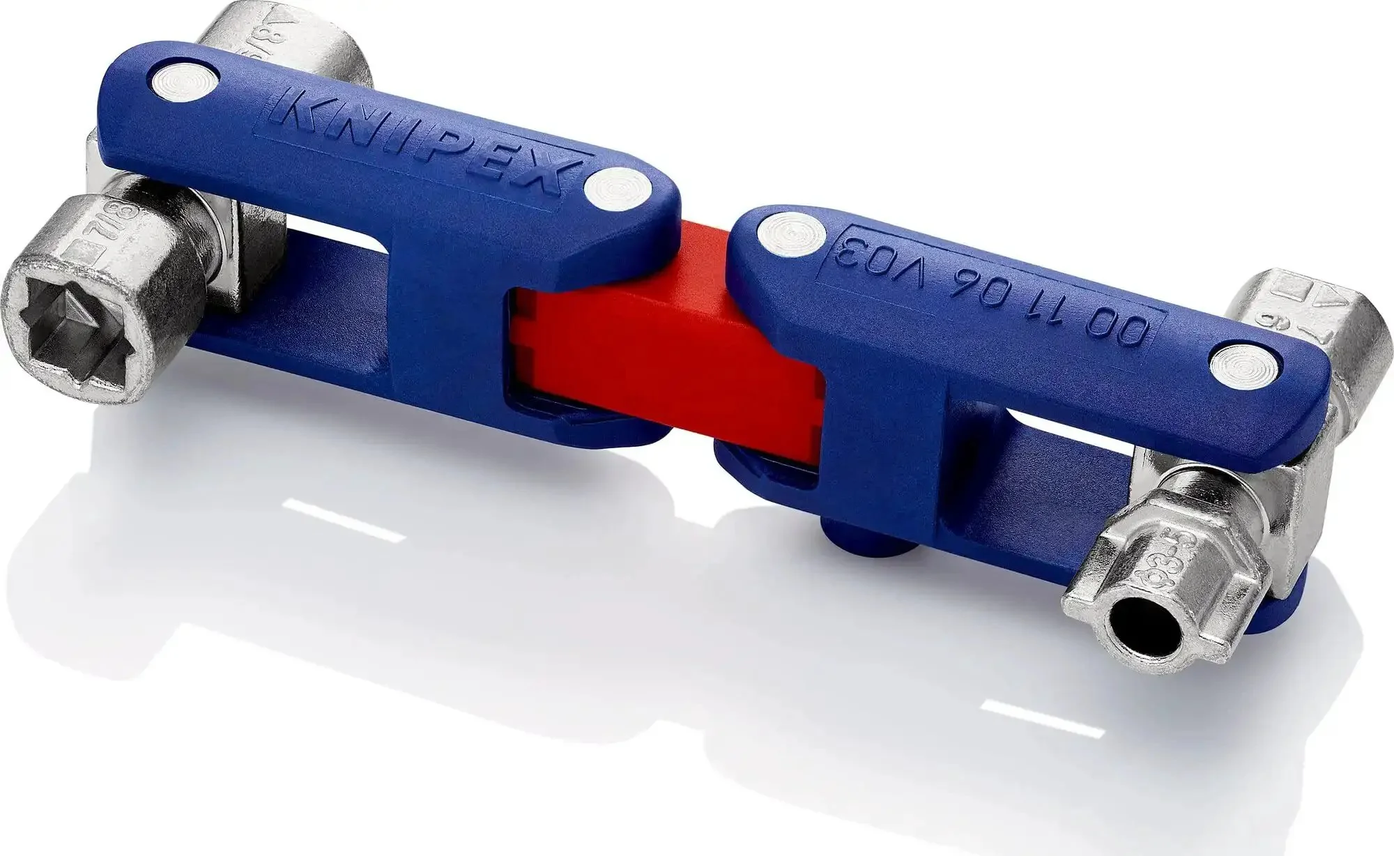 All-In-One DoubleJoint Control Cabinet Key 62 mm With Magnetized One Quarter Inch Bit Adapter, Four Zinc Die-Cast Profiles In One Key, Handy Self-Service Card Or Blister Pack, 97 mm Length For Electrical Gas Water HVAC And Building Installations - Image 5
