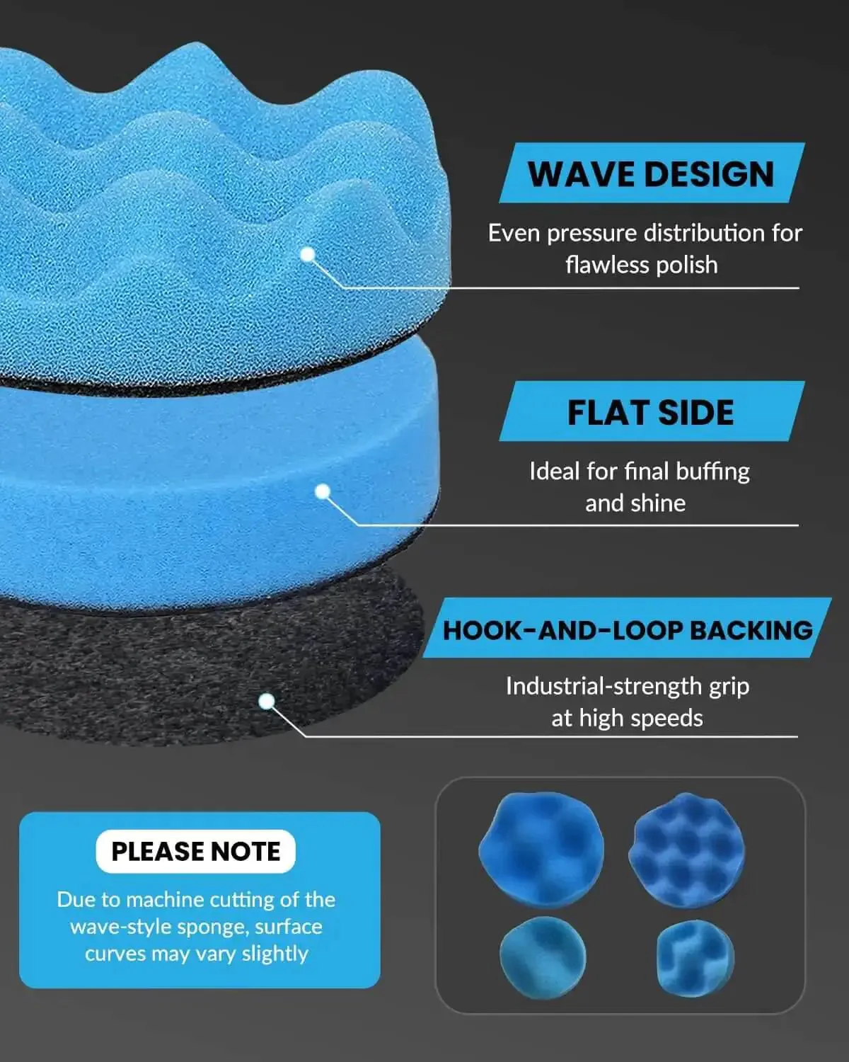 All-In-One Drill Polishing Pad Kit, 78-Piece Buffing Pads Set With 1/2/3 Inch Backing Plates And Threaded Rods, Ideal For Dremel Mini Polisher Sander, Headlight Restoration, Waxing, And Car Detailing - Image 8