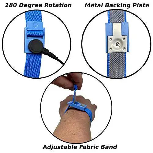 All In One Dual Layer ESD Safe Workstation Mat Kit For Soldering And Phone Repair 24 By 16 Inch Blue Includes Wrist Strap And Ground Cord Anti Static Rubber Desk Mat For Hot Soldering And Electronics Assembly - Image 3