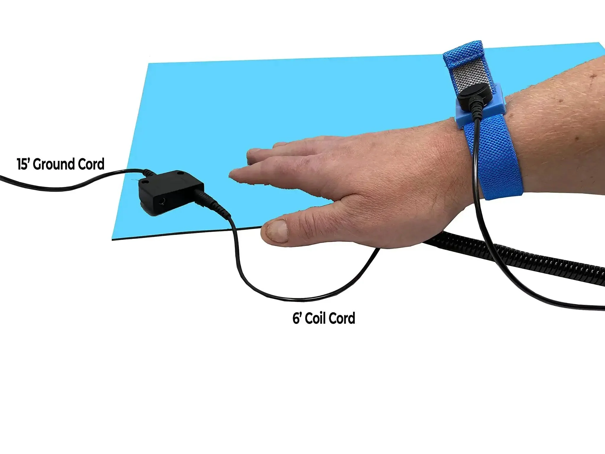 All In One Dual Layer ESD Safe Workstation Mat Kit For Soldering And Phone Repair 24 By 16 Inch Blue Includes Wrist Strap And Ground Cord Anti Static Rubber Desk Mat For Hot Soldering And Electronics Assembly - Image 6