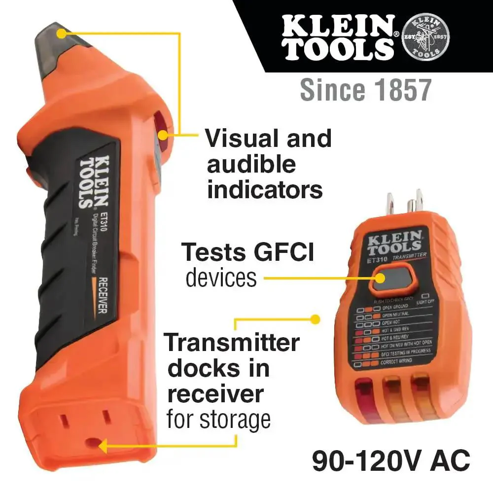 All In One Electrical Tester Kit With Circuit Breaker Finder GFCI Receptacle Tester Multimeter NCVT Non Contact Voltage Tester And Leads A 4 Piece Pro Grade Kit For Quick Safe Home Electrical Testing - Image 12