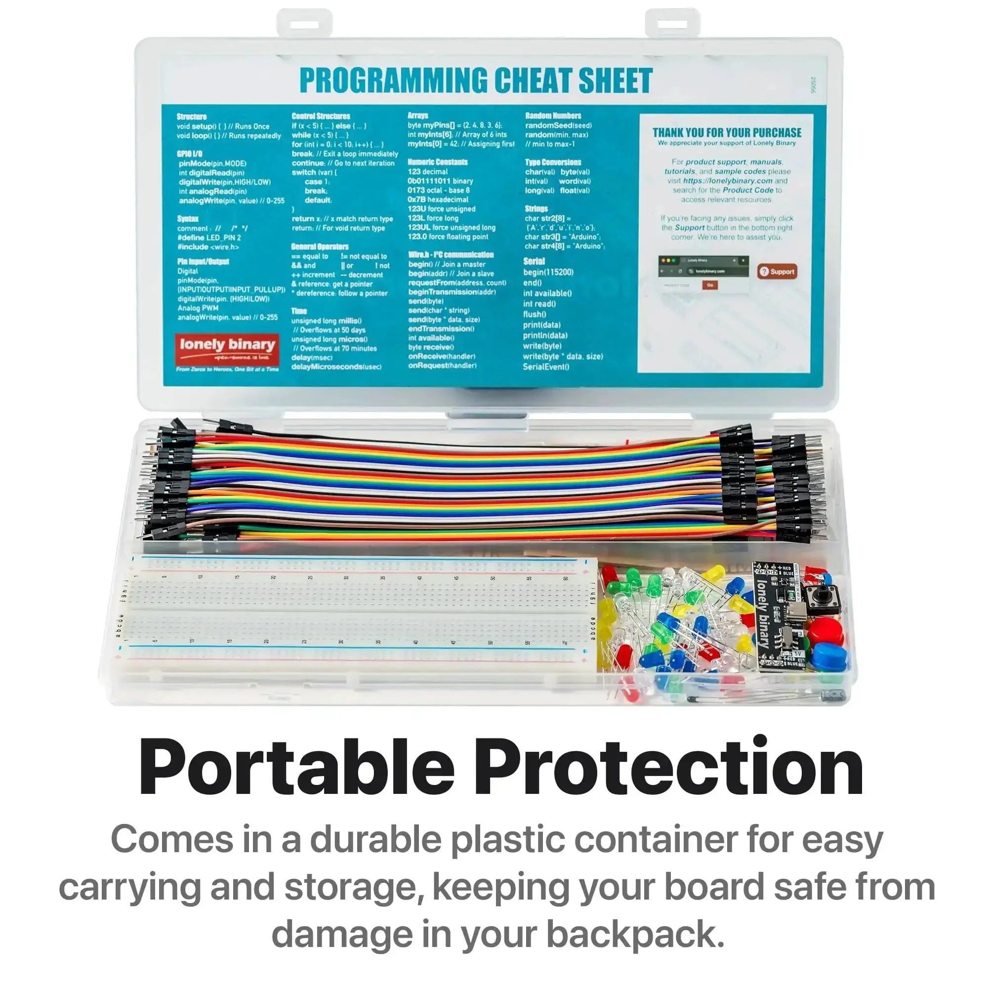 All In One Electronics Prototyping Starter Kit With 830 Point Breadboard And Type-C Power Supply, 120 Jumper Wires, 50 RGB LEDs, Sensors, Resistors, Capacitors, And More For Arduino ESP32 STEM DIY Projects - Image 2