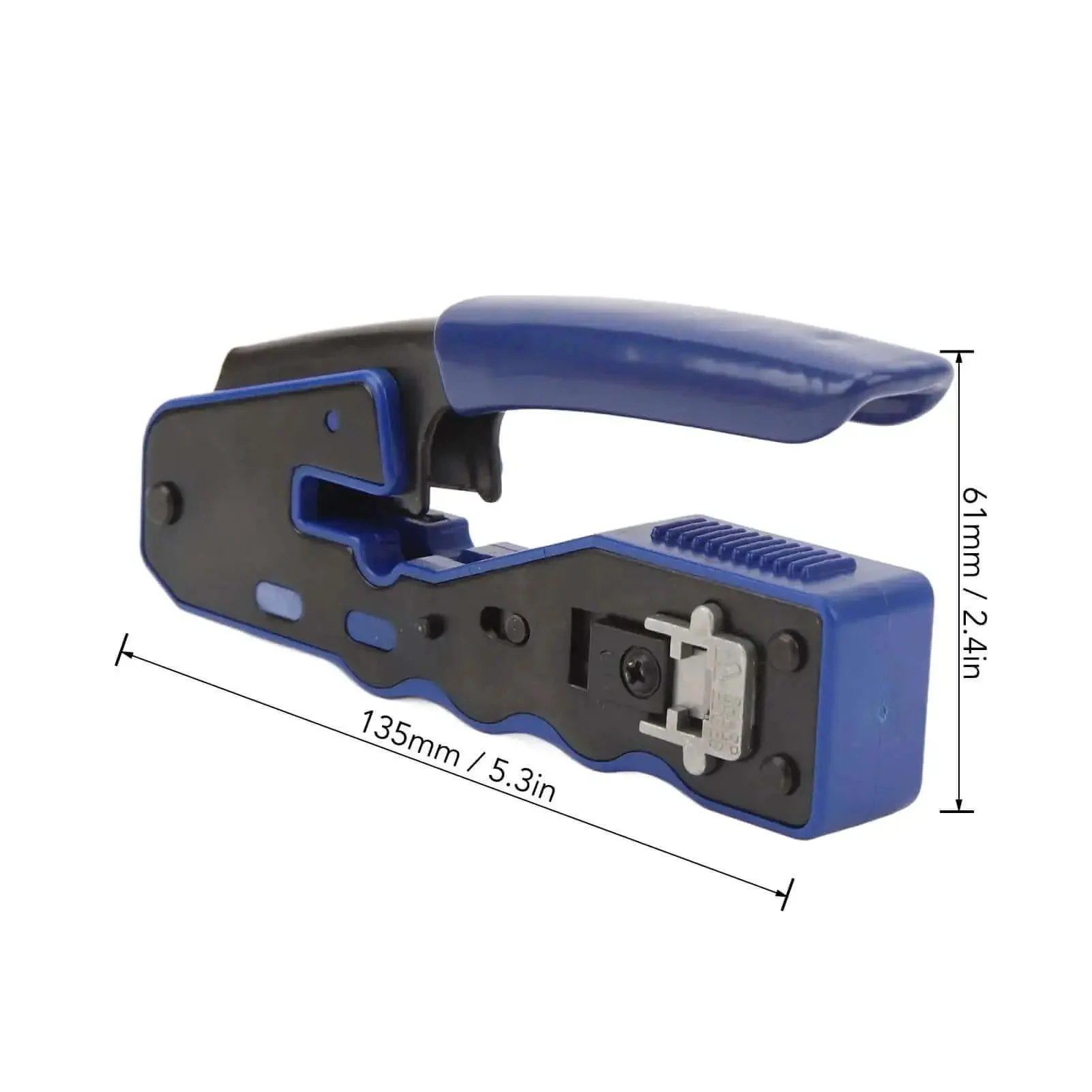 All In One Ethernet Crimp Tool For Cat5 Cat5e Cat6 Cat6A Pass Through Connectors Cutter And Wire Stripper With Hardened Blades For Fast Home And Pro Network Wiring - Image 2