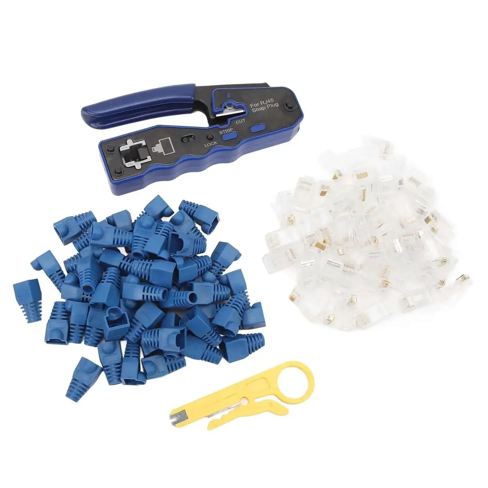 All In One Ethernet Crimp Tool For Cat5 Cat5e Cat6 Cat6A Pass Through Connectors Cutter And Wire Stripper With Hardened Blades For Fast Home And Pro Network Wiring - Image 6