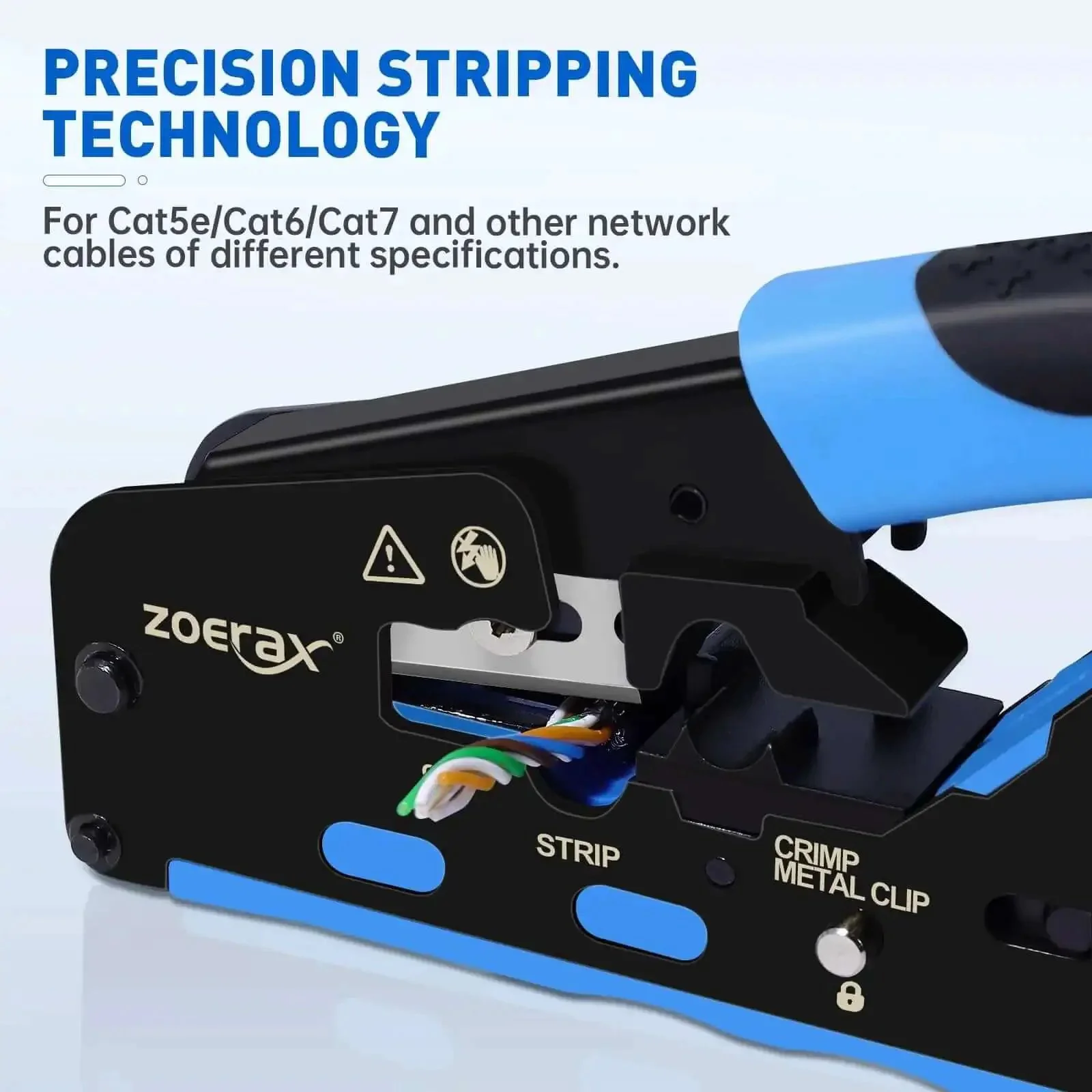 All In One Ethernet Crimping Tool Kit With Wire Stripper, 10 Cat7 RJ45 Pass-Through Connectors And 10 Boots, Durable Storage Case, Perfect For DIY Home Networking Installations And Cabling Projects - Image 3