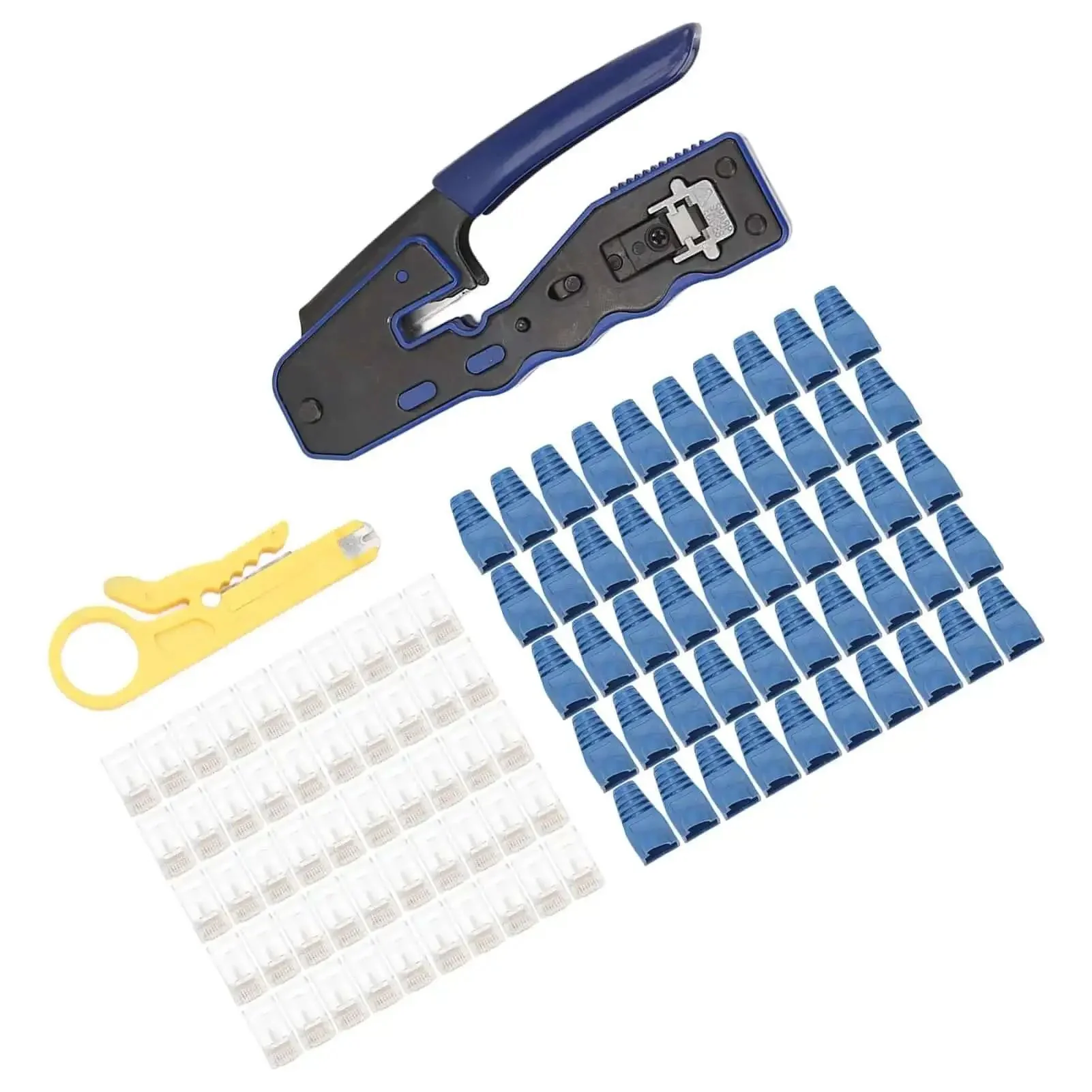 All In One Ethernet Crimping Tool With Pass Through Connectors For Cat5 Through Cat6A, Cutter, Stripper And Crimper In One Handy Device For Quick Home Or Pro Network Installations, Heavy Duty Hardened Blades For Precise Crimps - Image 8