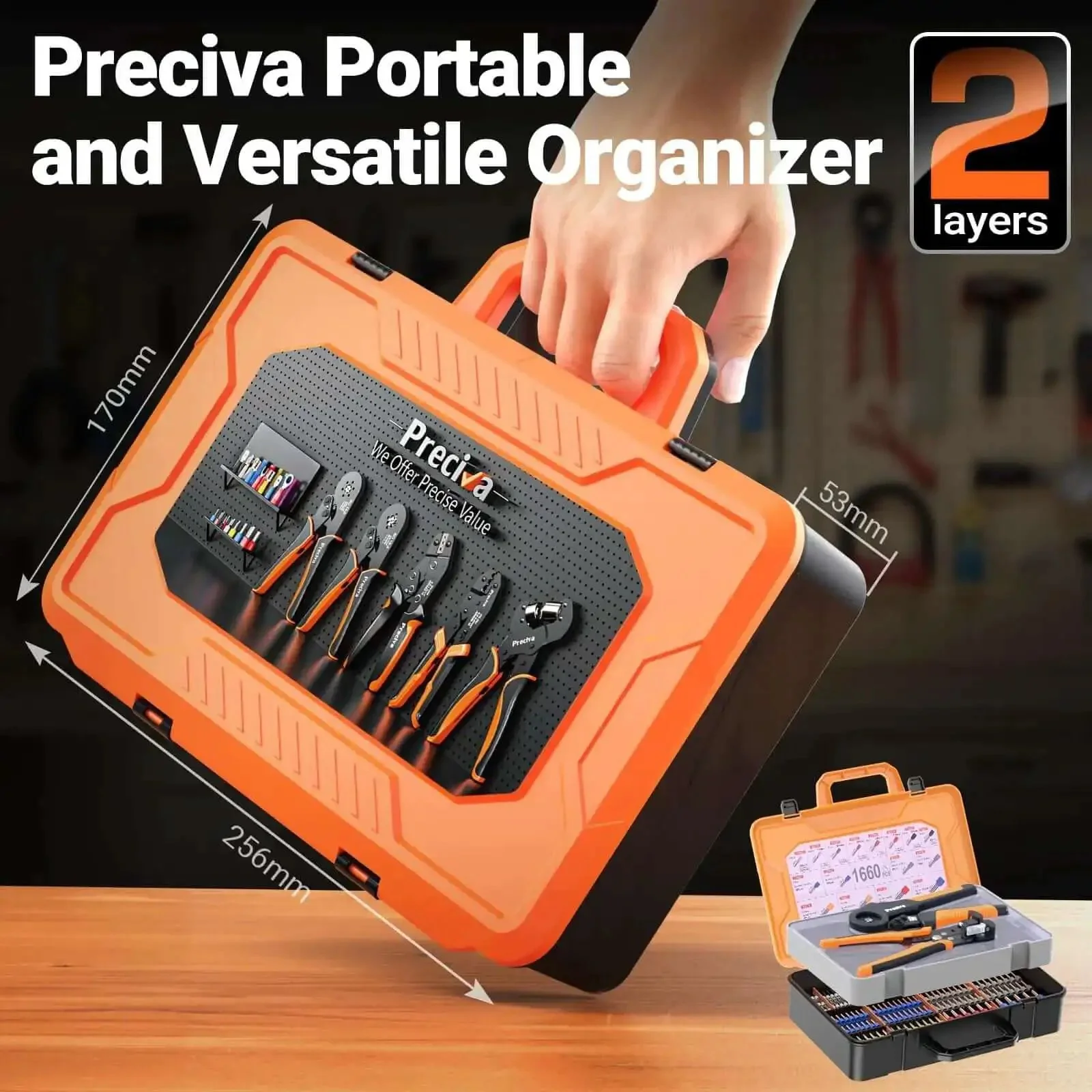 All In One Ferrule Crimping Tool Kit With Wire Stripper, Self Adjusting Ratchet Crimp Tool, 1660 Ferrules Connectors, AWG 28-5 Range (0.08-16mm²), Hexagonal Ferrule Crimper, Pro Grade Set In Sturdy Carry Case - Image 2