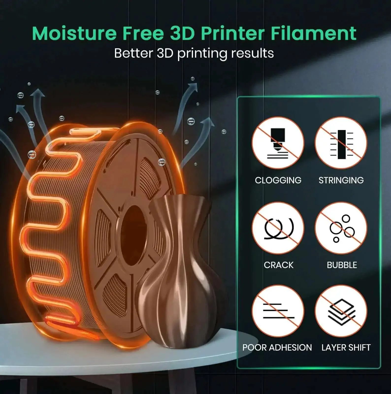 All In One Filament Dryer S2 With Built In Circulation Fan 70C Max Temperature 3D Printer Filament Dehydrator And Storage Box For Nylon TPU PLA PETG ABS Filament 1.75/2.85/3.00mm Black - Image 8