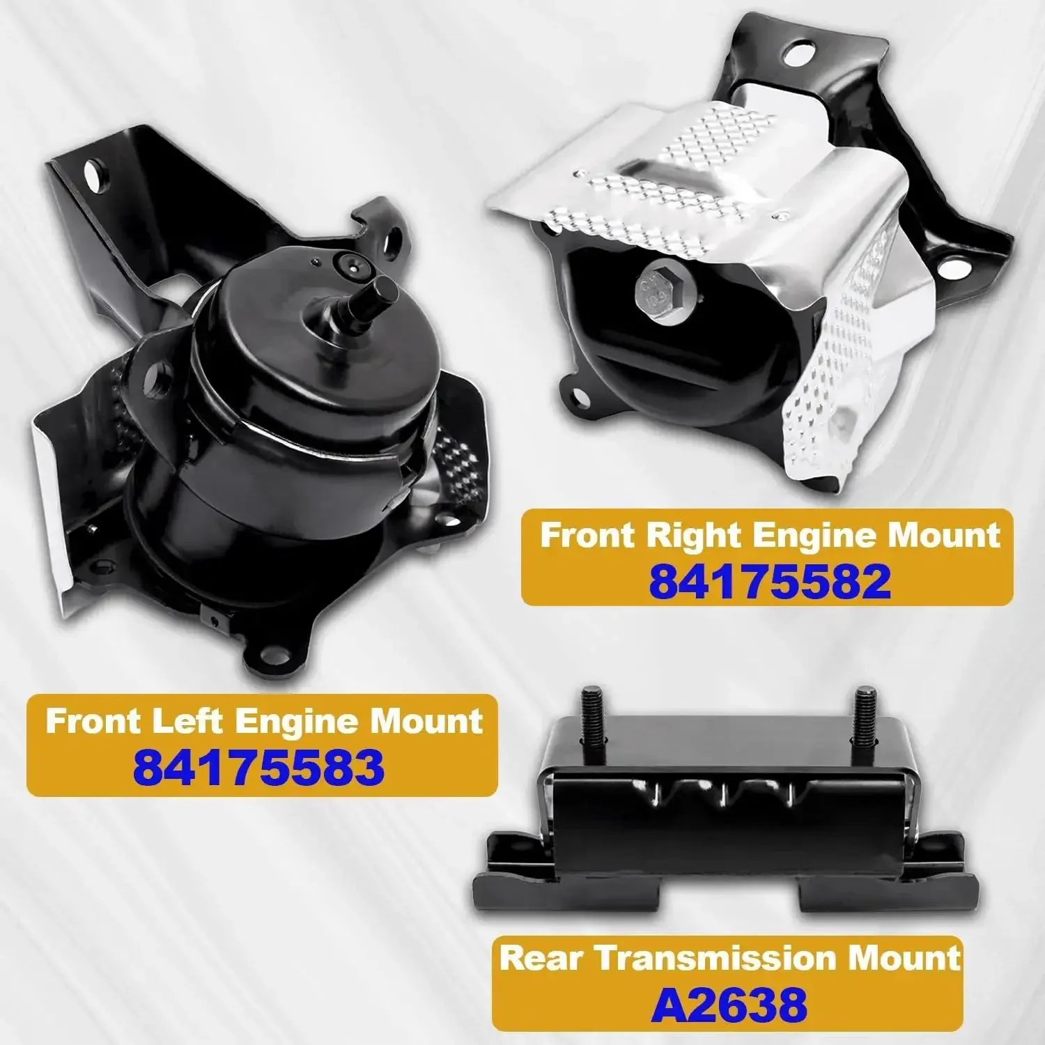 All In One Front Left And Right Engine Motor Mount And Transmission Mount Kit Three Piece Set For 2014 To 2018 Silverado Sierra 1500 V8 And 2015 To 2020 Escalade Suburban Tahoe Yukon XL 4WD Direct Fit OE Replacement 84175582 84175583 A2638 - Image 6