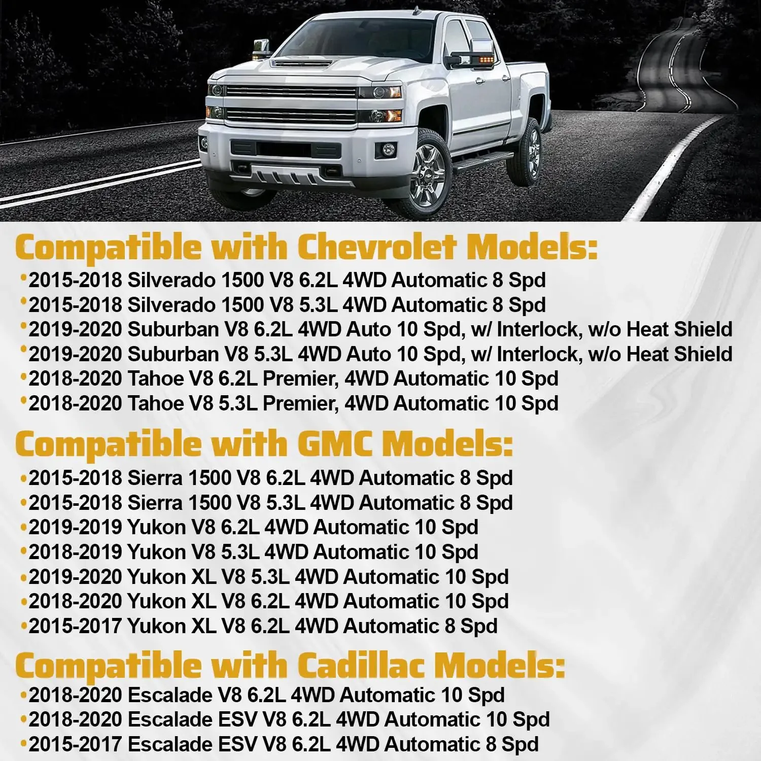 All In One Front Left And Right Engine Motor Mount And Transmission Mount Kit Three Piece Set For 2014 To 2018 Silverado Sierra 1500 V8 And 2015 To 2020 Escalade Suburban Tahoe Yukon XL 4WD Direct Fit OE Replacement 84175582 84175583 A2638 - Image 7