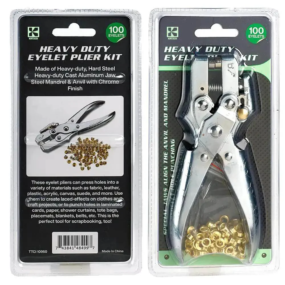 All In One Grab And Go Eyelet Grommet Pliers Kit With 1 Hole Punch And 100 Gold Grommets For Leather Canvas Cloth Shoes Vinyl Sheet Metal Carbon Fiber Belts Bags And Crafts - Image 6