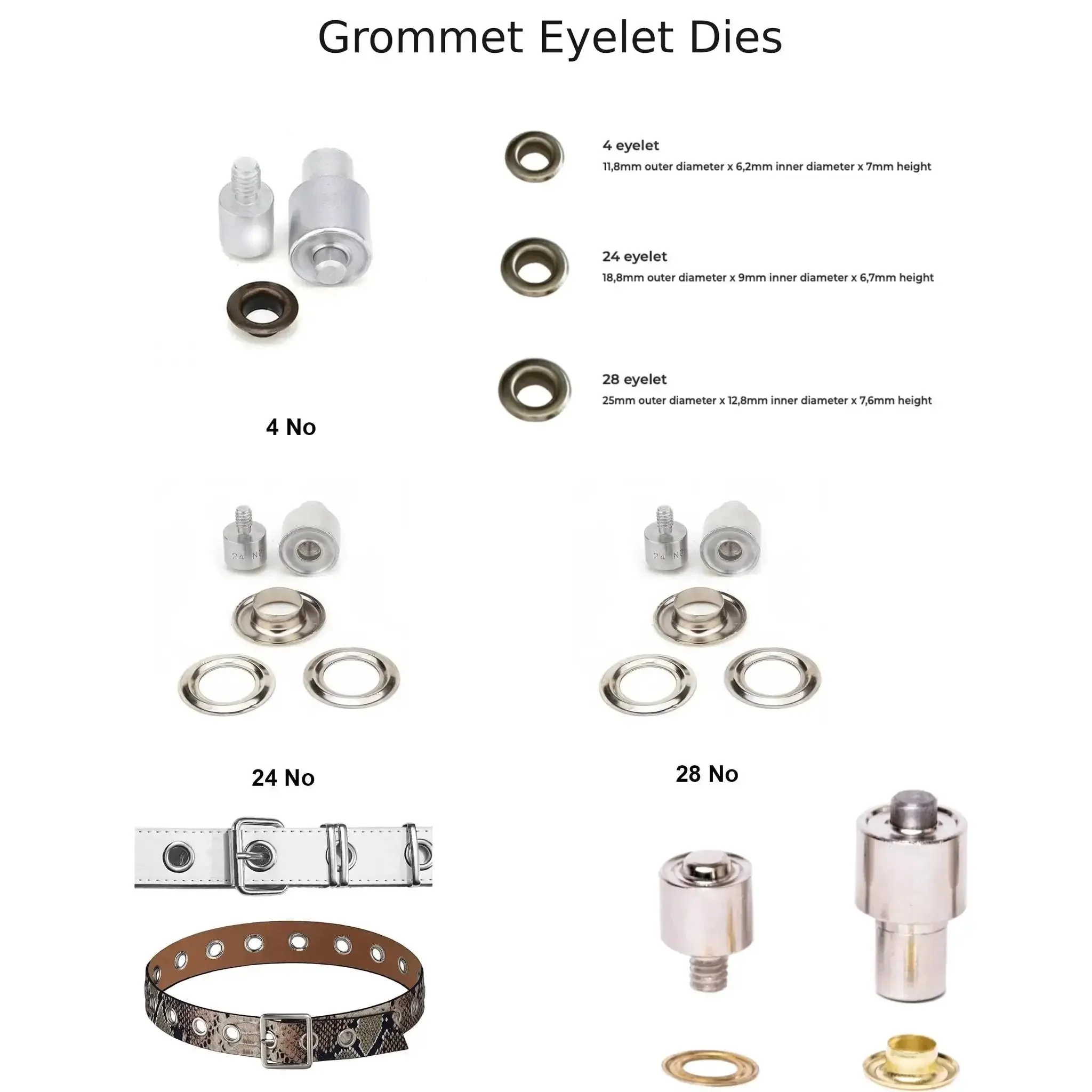 All In One Hand Press Kit For Snap Buttons Grommets Eyelets Rivets And Popper Fasteners With Holes Puncher Dies For Leather Fabric Belts Bags Shoes And Garments DIY Friendly Pro Grade - Image 6