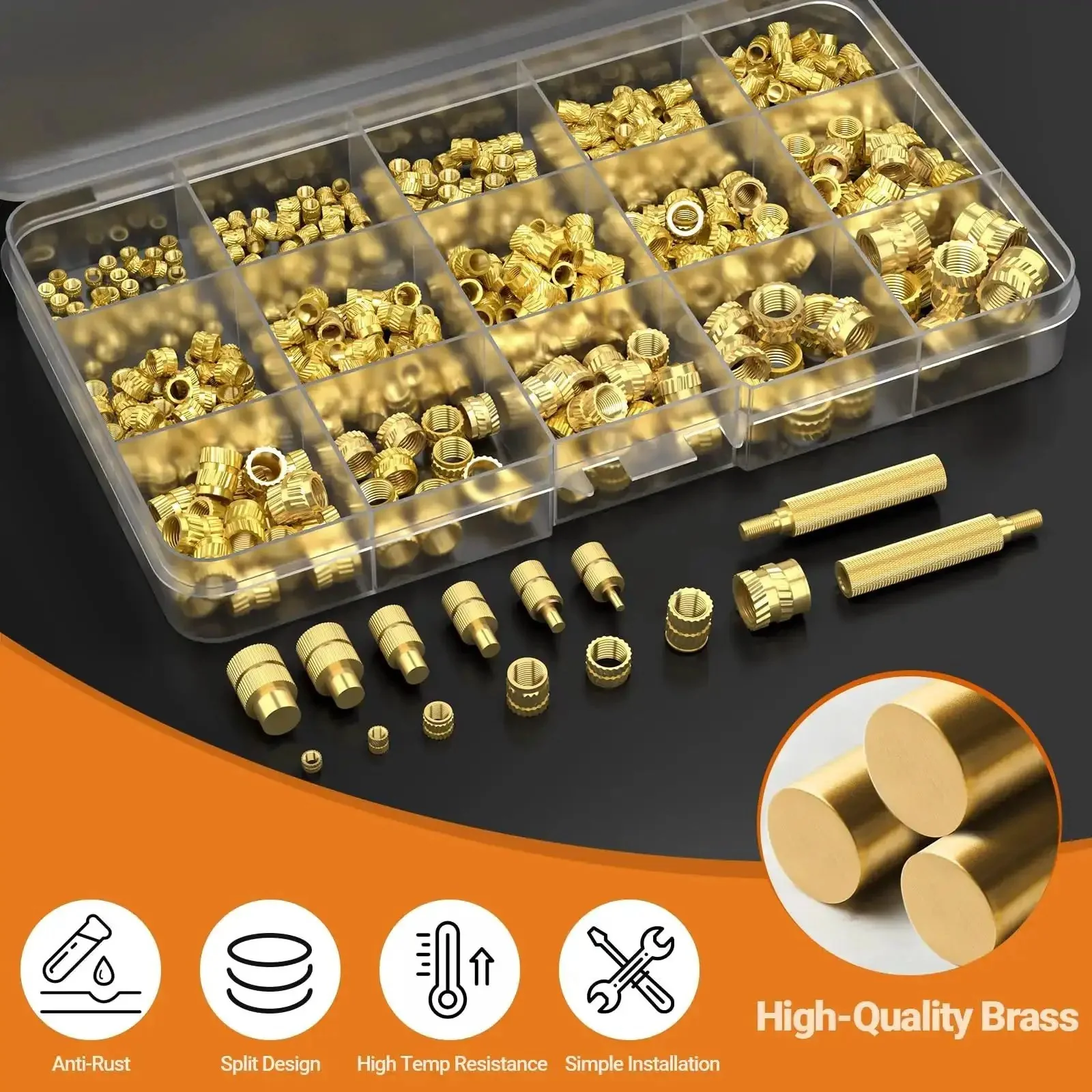 All In One Heat Set Threaded Inserts Kit With 300Pcs M2 M3 M4 M5 M6 M8 Inserts 100W Digital Soldering Iron Stand And Tweezers Great For 3D Printer Parts And Plastic Projects - Image 7