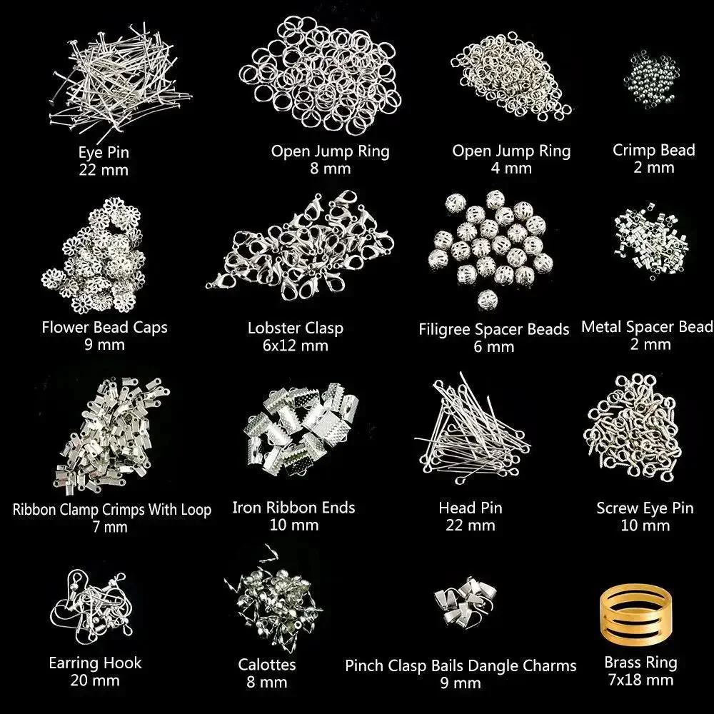 All In One Jewelry Making Kit With Fifteen Jewelry Findings, Brass Ring, Beading Wires, Pliers And Tweezers, Memory Wire, Starter Set For Beading, Repair And Crafting At Home, Includes Waxed Nylon Cord, Tiger Tail Wire, Elastic Cord And More - Image 5