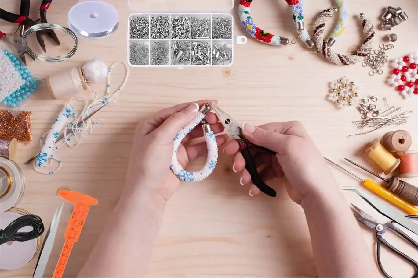 All In One Jewelry Making Kit With Pliers, Findings, Beading Wires And Repair Tools For Adults And Beginners, Easy Do It Yourself Jewelry Crafting Set Includes Accessories - Image 3
