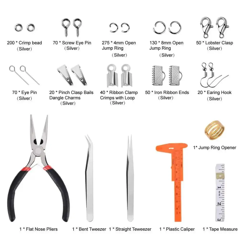 All In One Jewelry Making Kit With Pliers, Findings, Beading Wires And Repair Tools For Adults And Beginners, Easy Do It Yourself Jewelry Crafting Set Includes Accessories - Image 8