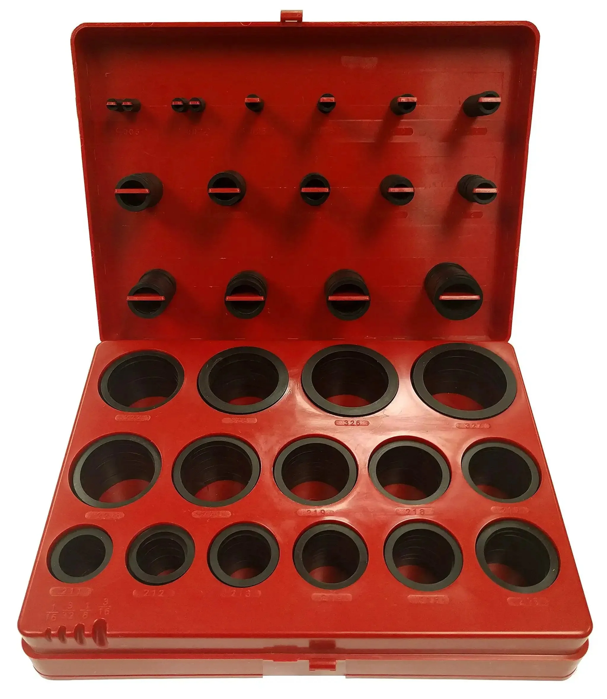 All In One Master Kit With 382 Buna-N Square O-Rings For Static Sealing And High Load, 30 Most Popular SAE Sizes, 70 Durometer, -65 To 250 Fahrenheit, Convenient Plastic Case